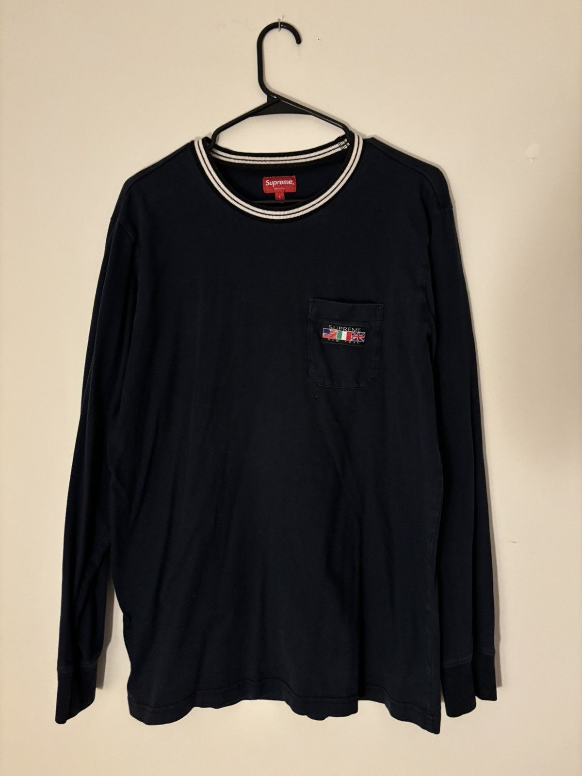 Supreme SUPREME LONG SLEEVE FLAG TEE Size US L / EU 52-54 / 3 - 1 Thumbnail