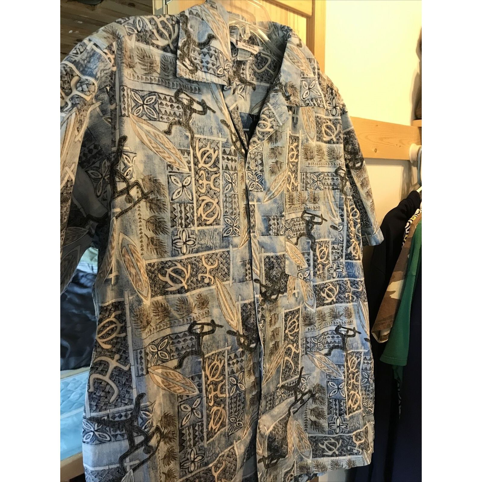 Other Malihini Vintage Men’s L Blue Tribal Button Hawaiian Shirt Size US L / EU 52-54 / 3 - 4 Thumbnail