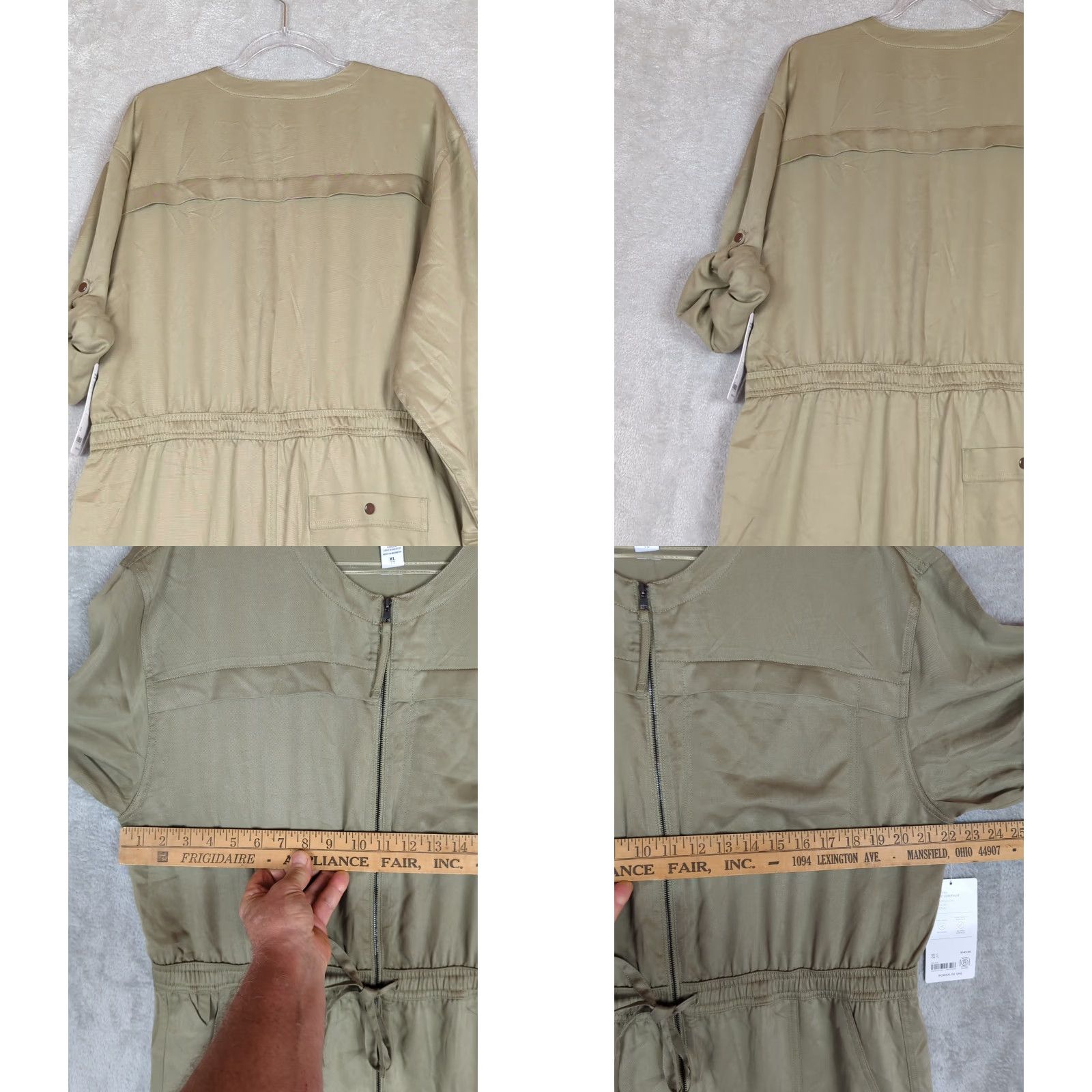 Athleta Athleta Jumpsuit Green XL Crew Neck Zip Pockets 100% TENCEL™ Lyocell Women Gorpcore Athleisure Travel Casual Solid Size 40" / US 18 - 9 Thumbnail