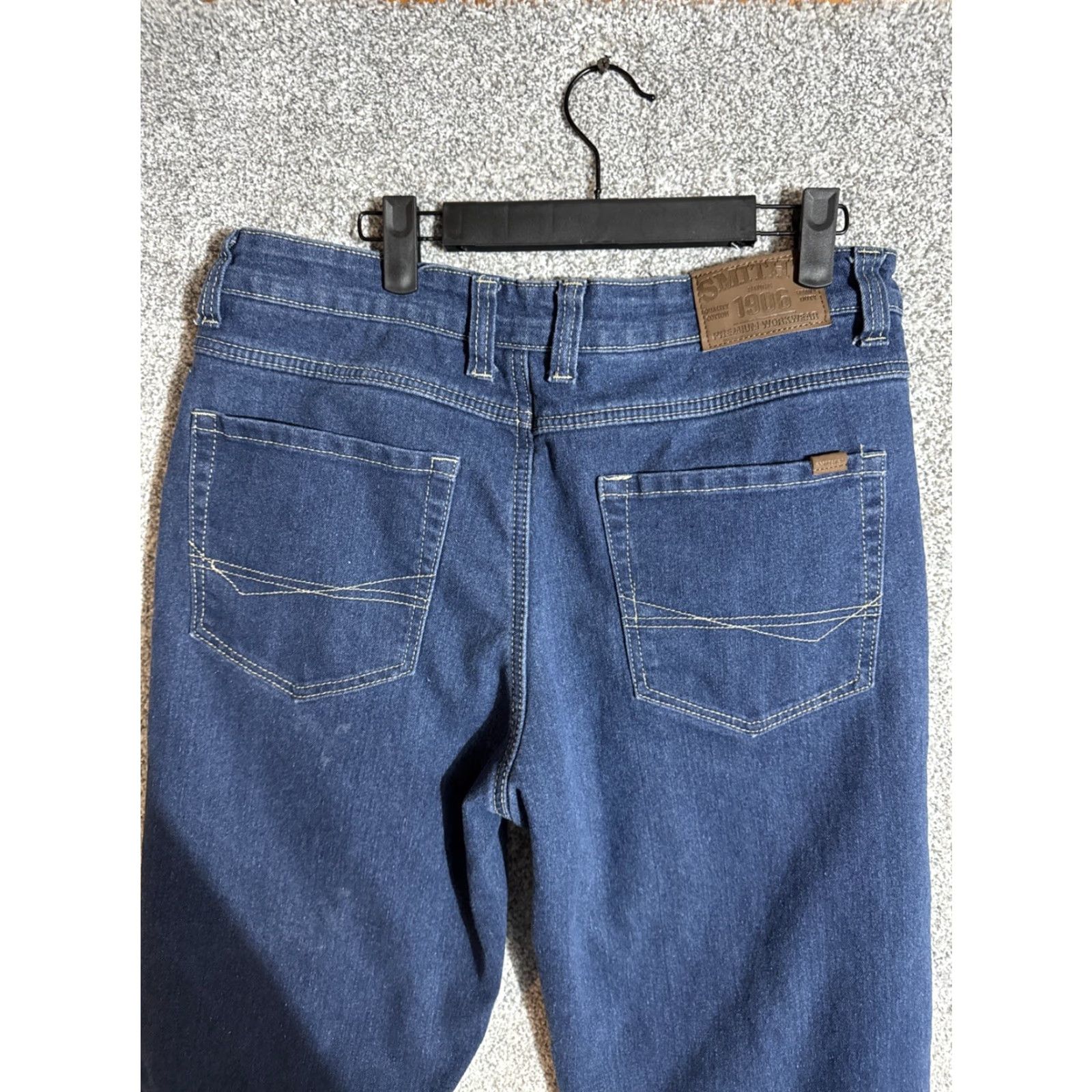 Vintage VINTAGE Smiths Workwear Jeans Men Size 34x34 Straight Fit Streetwear 90s Revival Blue Cotton Polyester Spandex 5-Pocket Mens Size US 34 / EU 50 - 7 Thumbnail