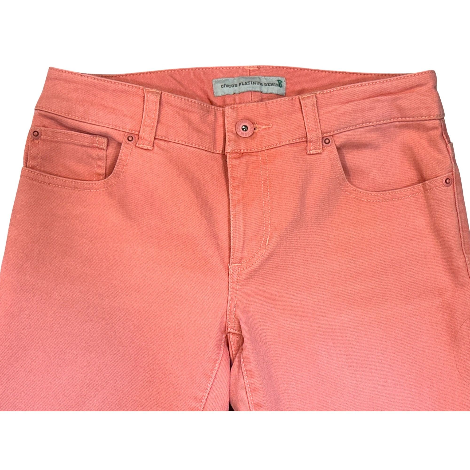 Chicos Chicos Platinum Denim Peach Slim Ankle Jeans Size 00 Cotton Size 24" / US 00 / IT 34 - 9 Thumbnail