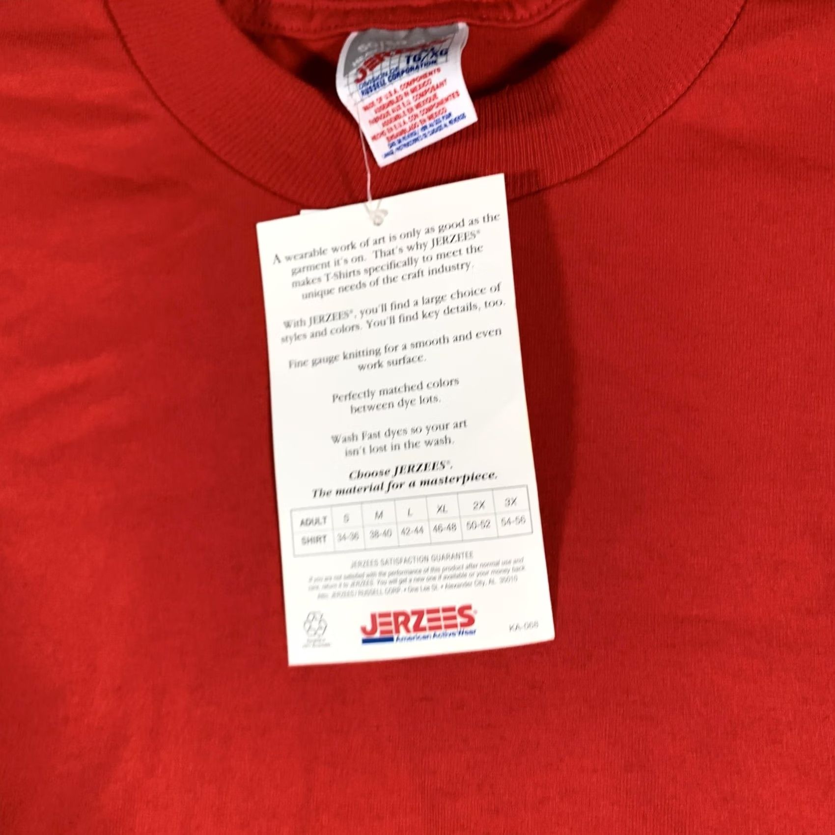 Jerzees VINTAGE Jerzees Shirt Mens XL Red 50/50 Heavyweight Blank Crewneck Short Sleeve Mens XL Red 50/50 Heavyweight Crew Neck T-Shirt Size US XL / EU 56 / 4 - 6 Thumbnail