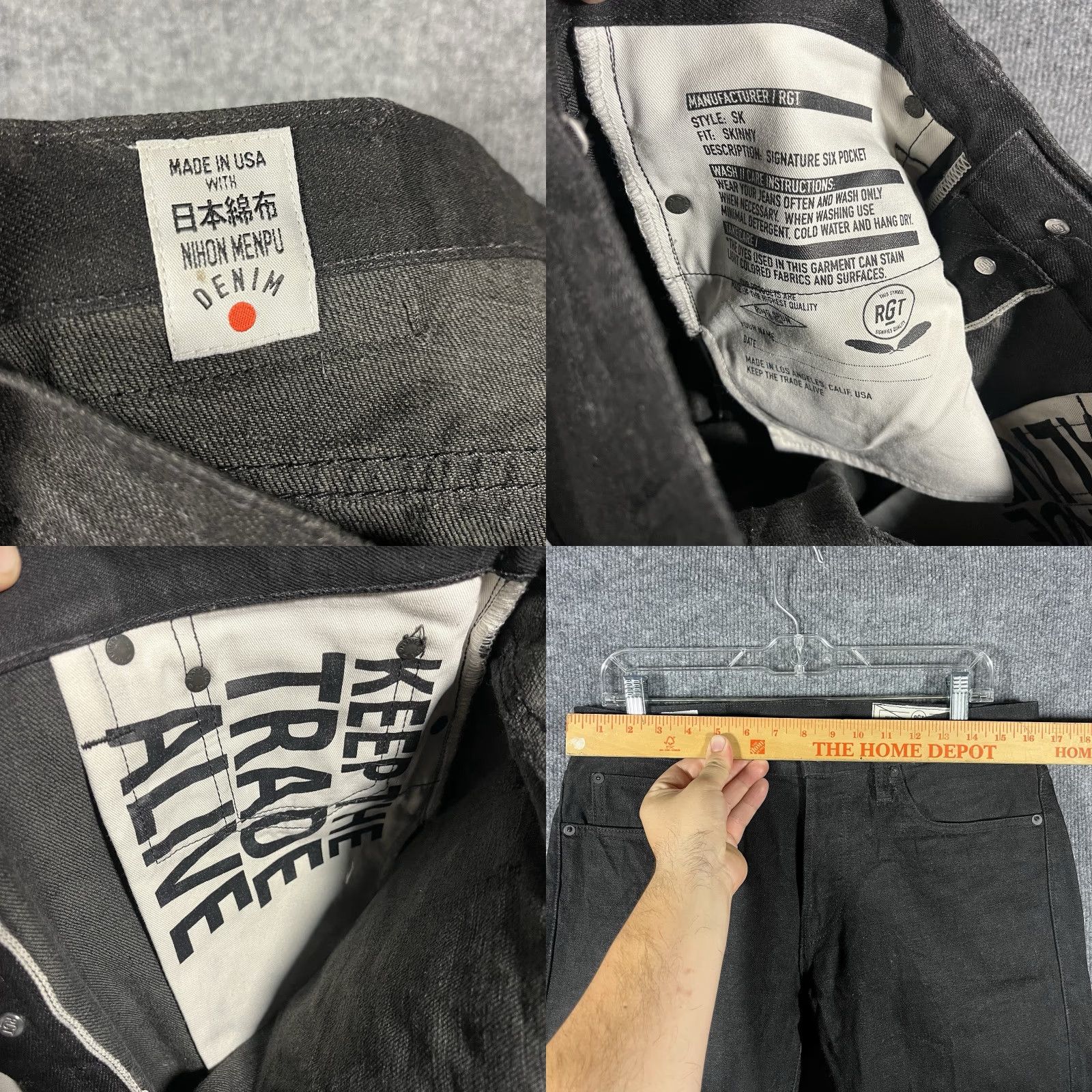 The Territory Ahead RGT Rogue Territory Jeans SK Slim Straight Japan Men 32x30 Black 31 Regular Color Black Mens 32 Inseam 30 Actual Size US 31 - 8 Thumbnail