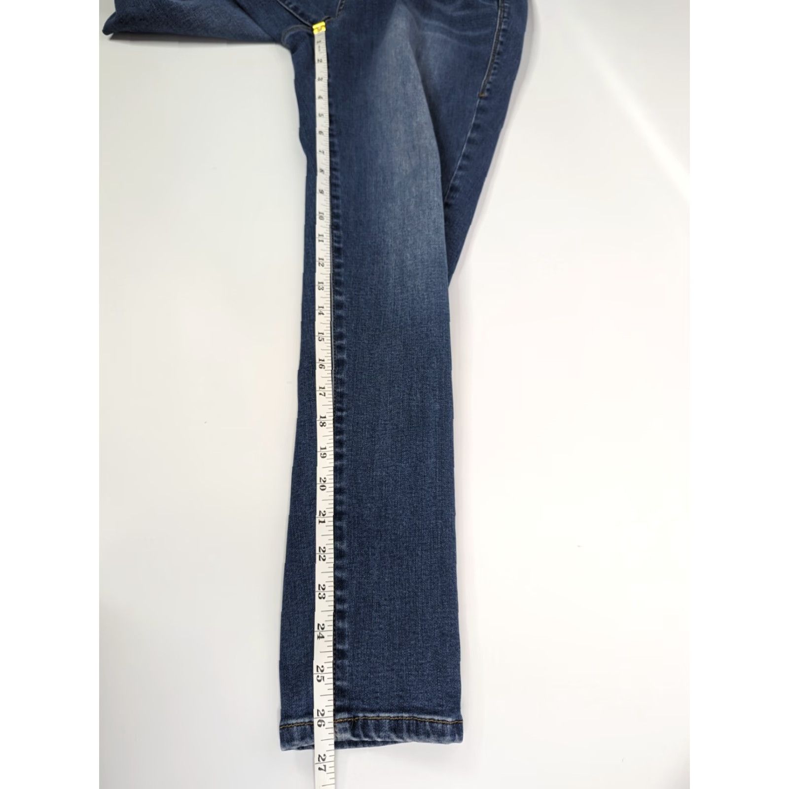 Vintage LuLaRoe Jeans Women 28 Blue Stretch Tapered Slim Ankle Elastic Waist Med Wash - 5-Pocket Design - Button Zip - Regular - Blue - Womens - Jeans Size 28" / US 6 / IT 42 - 6 Thumbnail