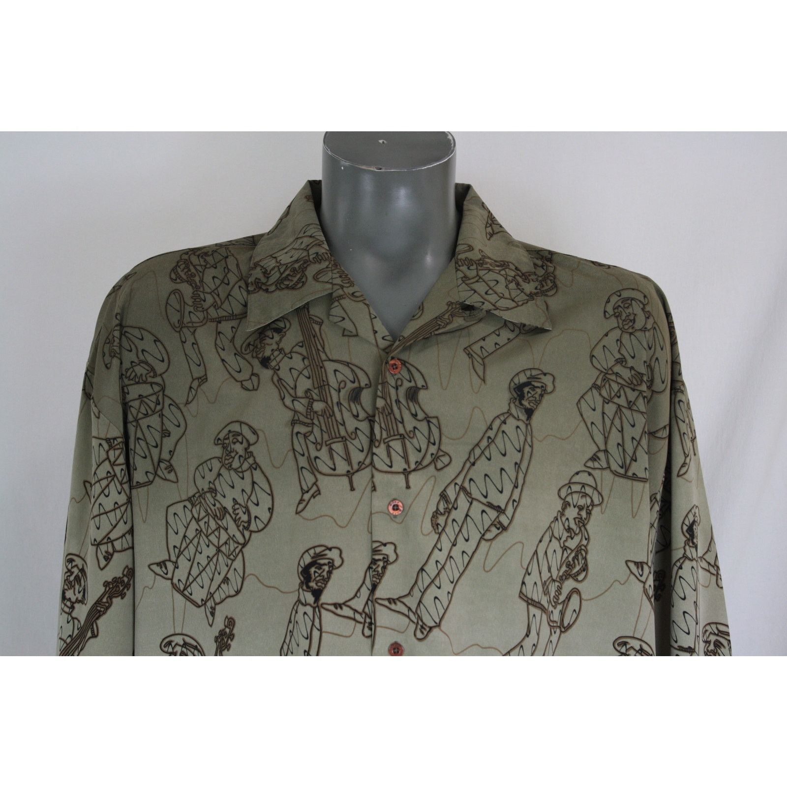 Vintage Vintage 90s Jazz Players All Over Print Shirt Size US XL / EU 56 / 4 - 2 Thumbnail