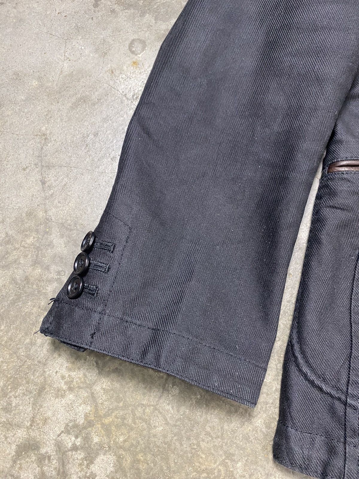 Japanese Brand A02 Gloster Vintage Denim + Leather Blazer Size US L / EU 52-54 / 3 - 5 Thumbnail