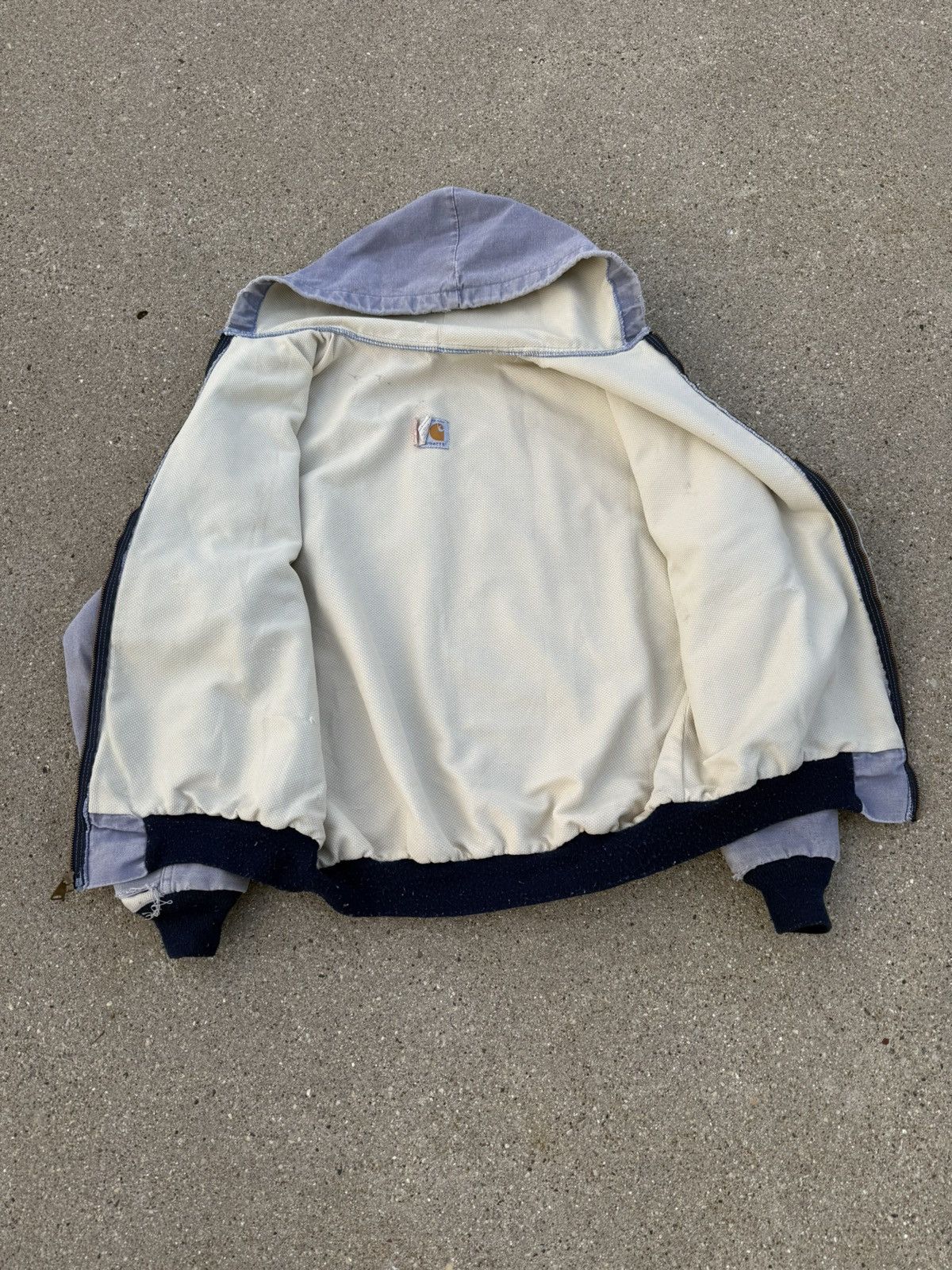 Carhartt VTG 80s Thermal Lined light Blue Carhartt Hooded Jacket XL Size US XL / EU 56 / 4 - 2 Thumbnail