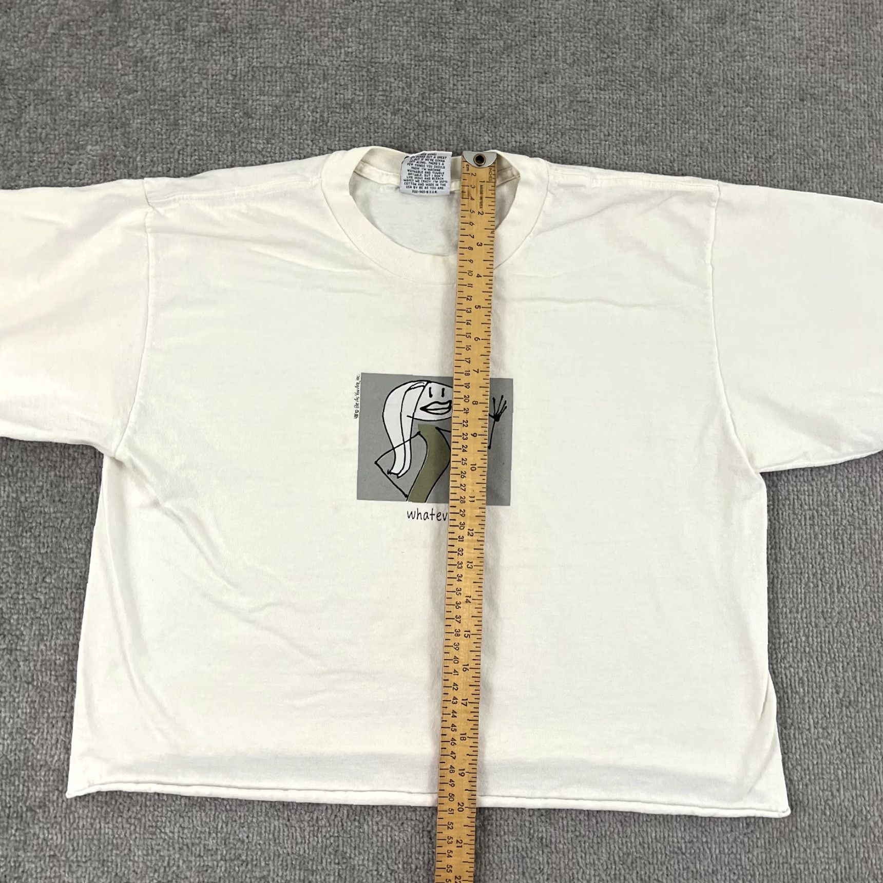 Etro VINTAGE Be As You Are Shirt Women M/L Cropped White 90s Retro Graphic Tee 1998 Short Sleeve Womens Size M / US 6-8 / IT 42-44 - 5 Thumbnail