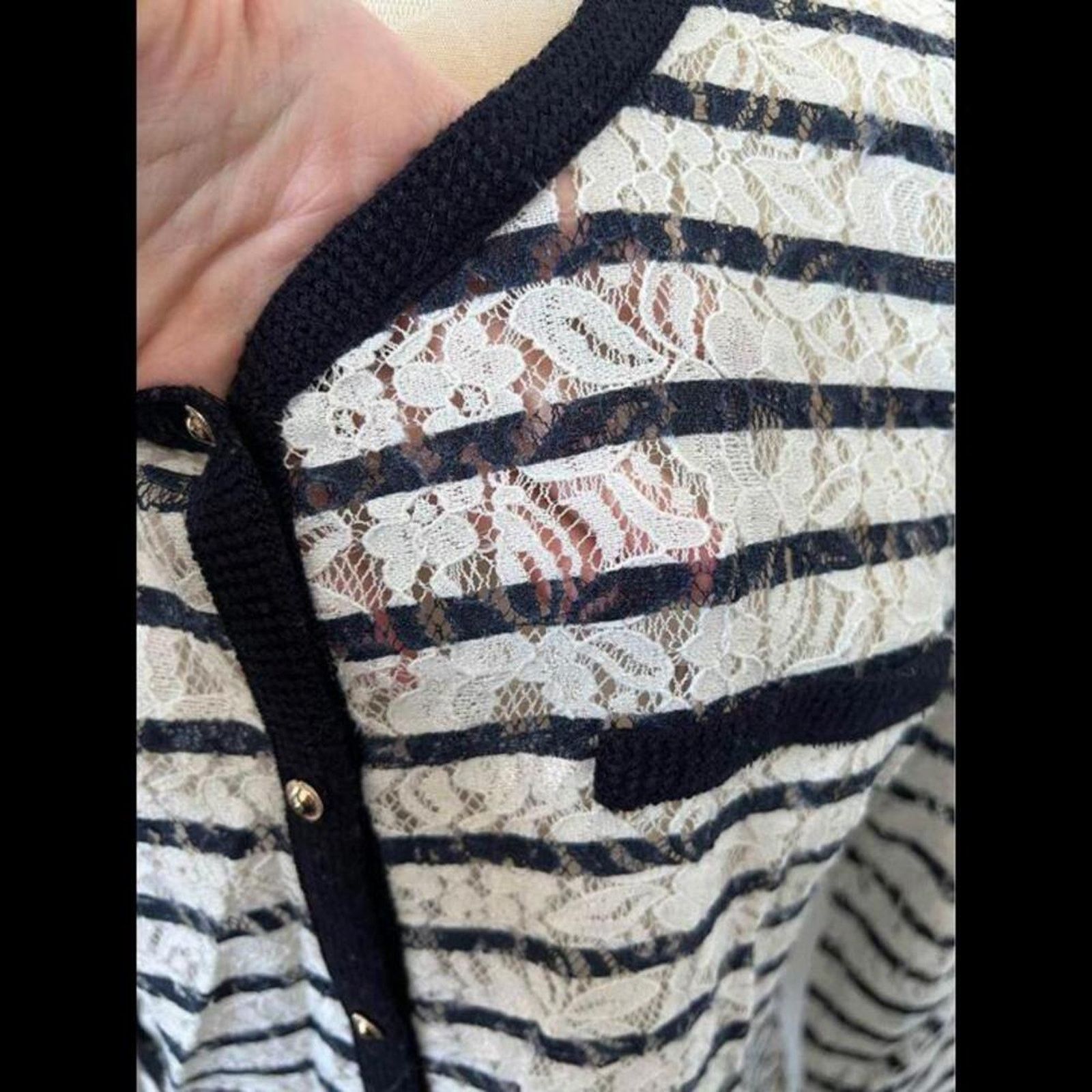 Ann Taylor Ann Taylor Floral Button Up Lace Cardigan Medium Size M / US 6-8 / IT 42-44 - 5 Thumbnail