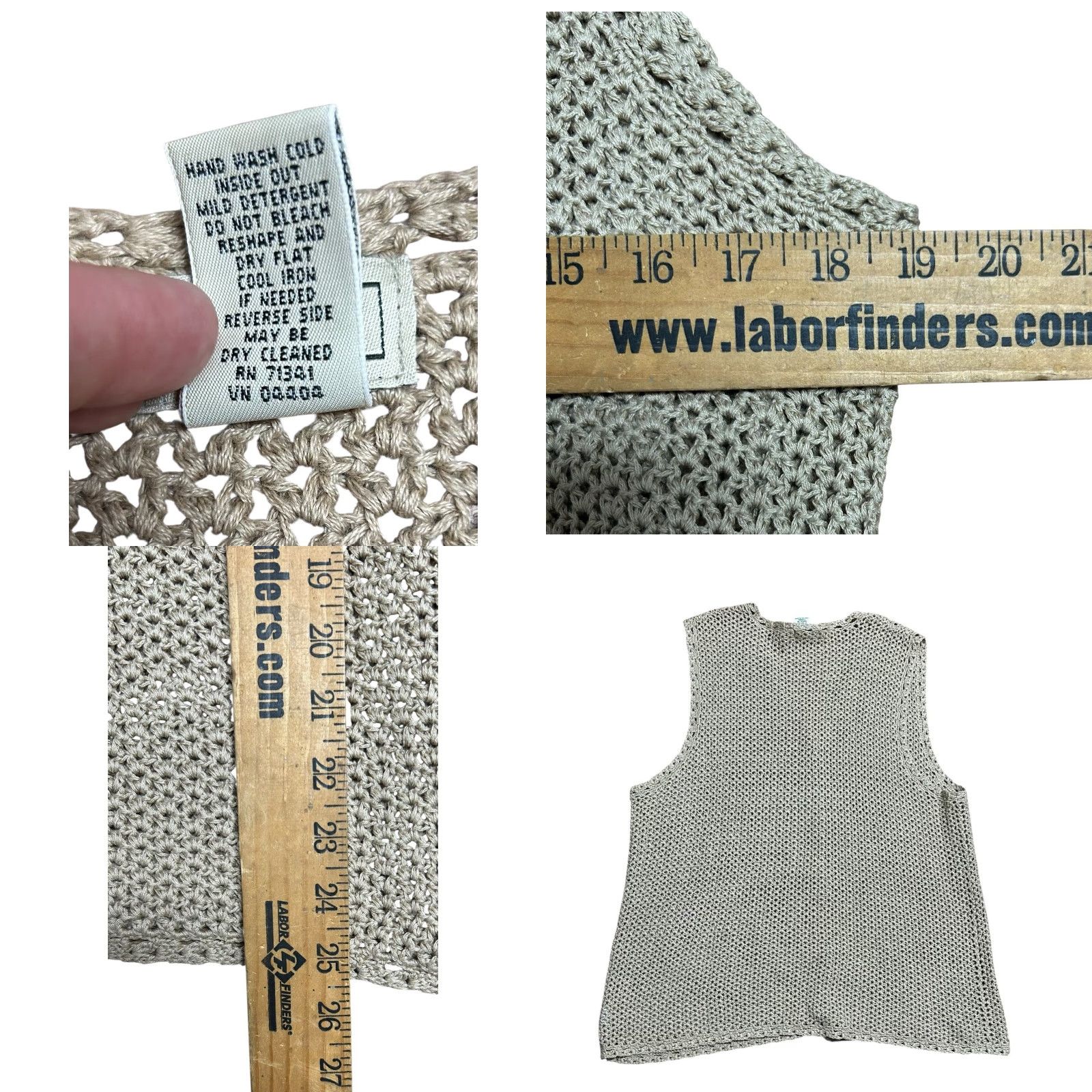 Vintage VINTAGE L.L. Bean Women's Crocheted Vest Brown Knit Open-Knit Bohemian Sz Large 90's Y2K Sleeveless Regular Womens Size L / US 10 / IT 46 - 8 Thumbnail