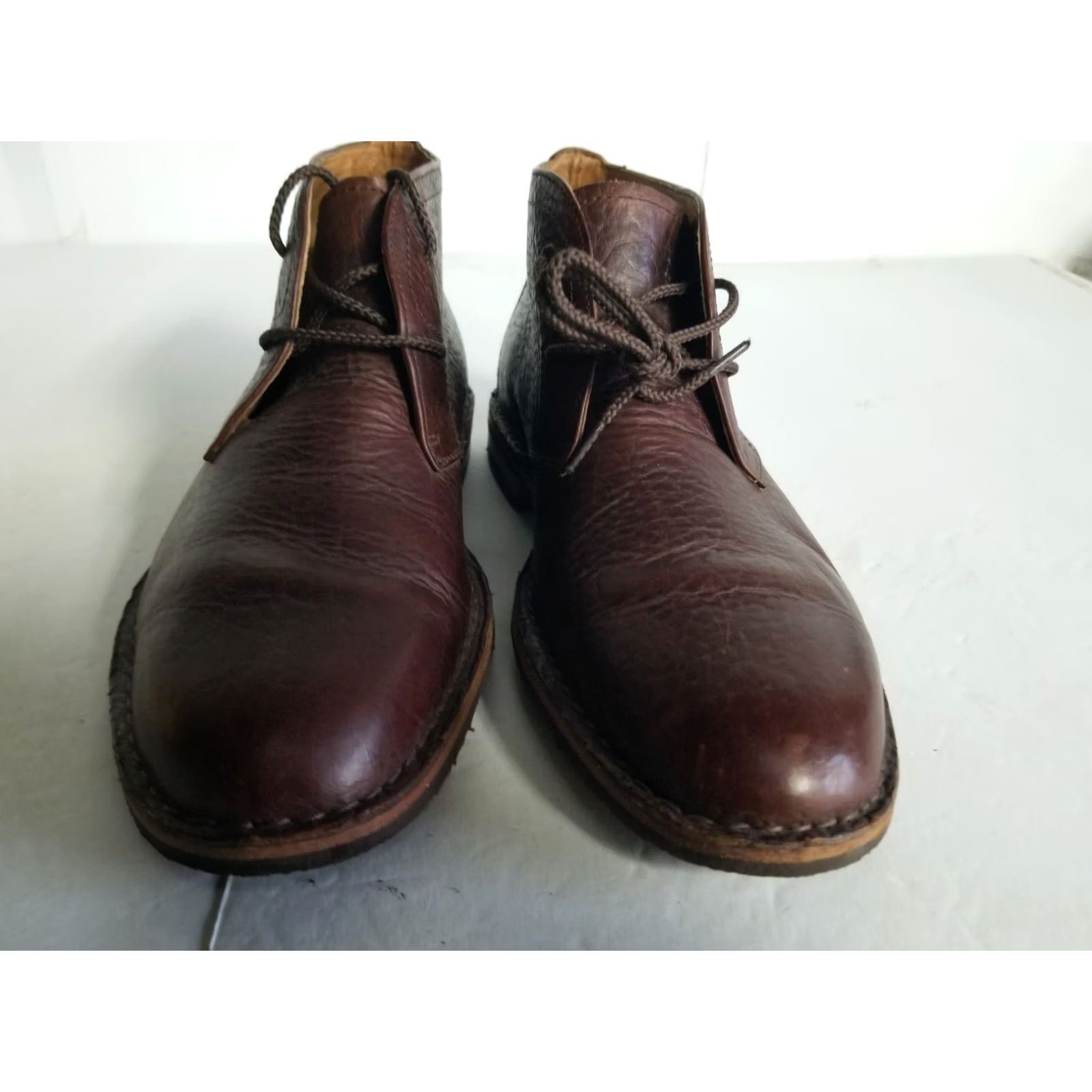 Vibram HS TRASK Brady Men CHUKKA Boot Leather Lace Up 8 M Brown VIBRAM Leather Outsole Mens Size US 8 / EU 41 - 6 Thumbnail