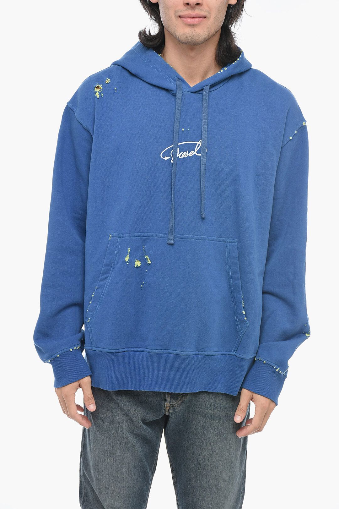 Diesel Hooded Sweatshirt S-MACS-L2 with Contrasting Distressed Details Size US L / EU 52-54 / 3 - 1 Thumbnail