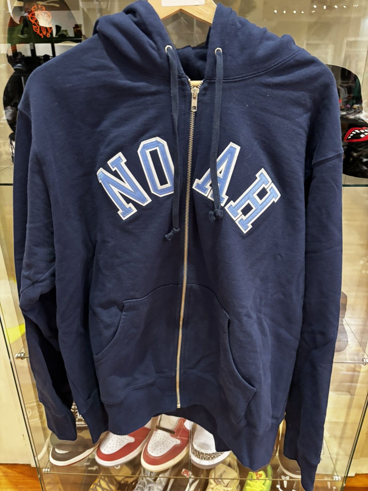 Noah Noah Navy Blue Full Zip Heavyweight Cotton Hoody Men's Large