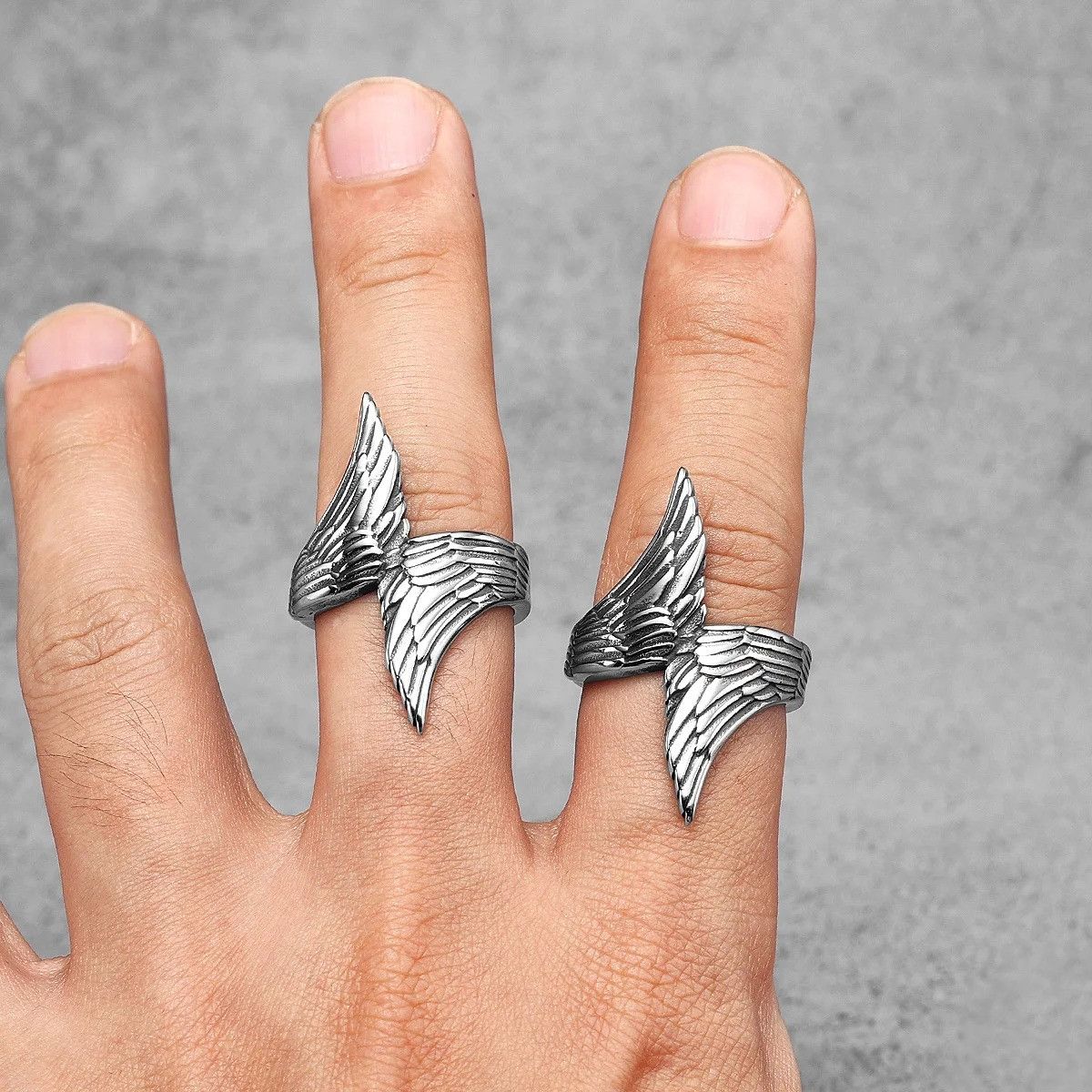 Jewelry Angel Wings Ring Jewelry Streetwear Fashion Gift Size ONE SIZE - 3 Thumbnail