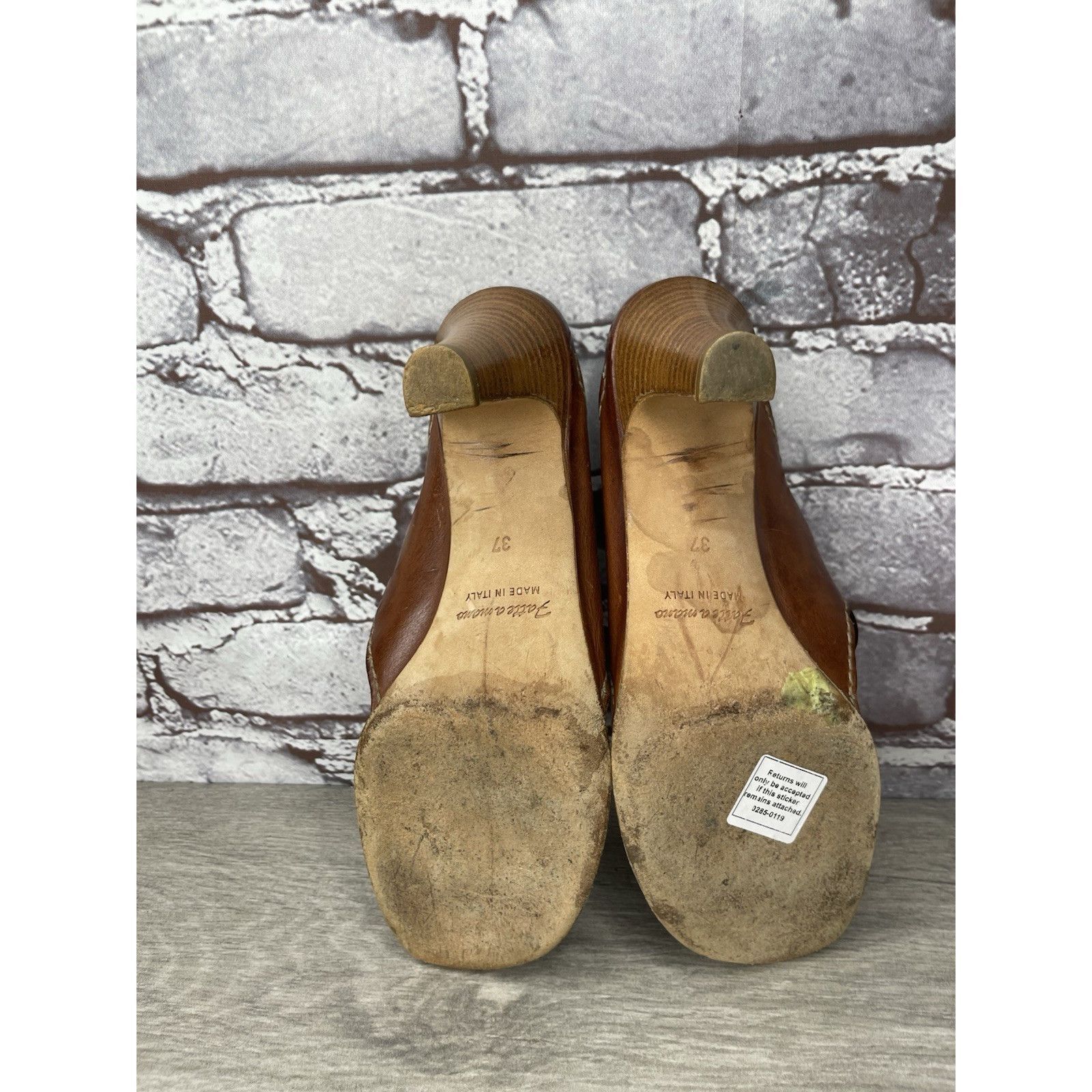 Barneys New York Henry Beguelin for Barneys New York Brown Leather Thong Heel Size US 6.5 / IT 36.5 - 21 Thumbnail