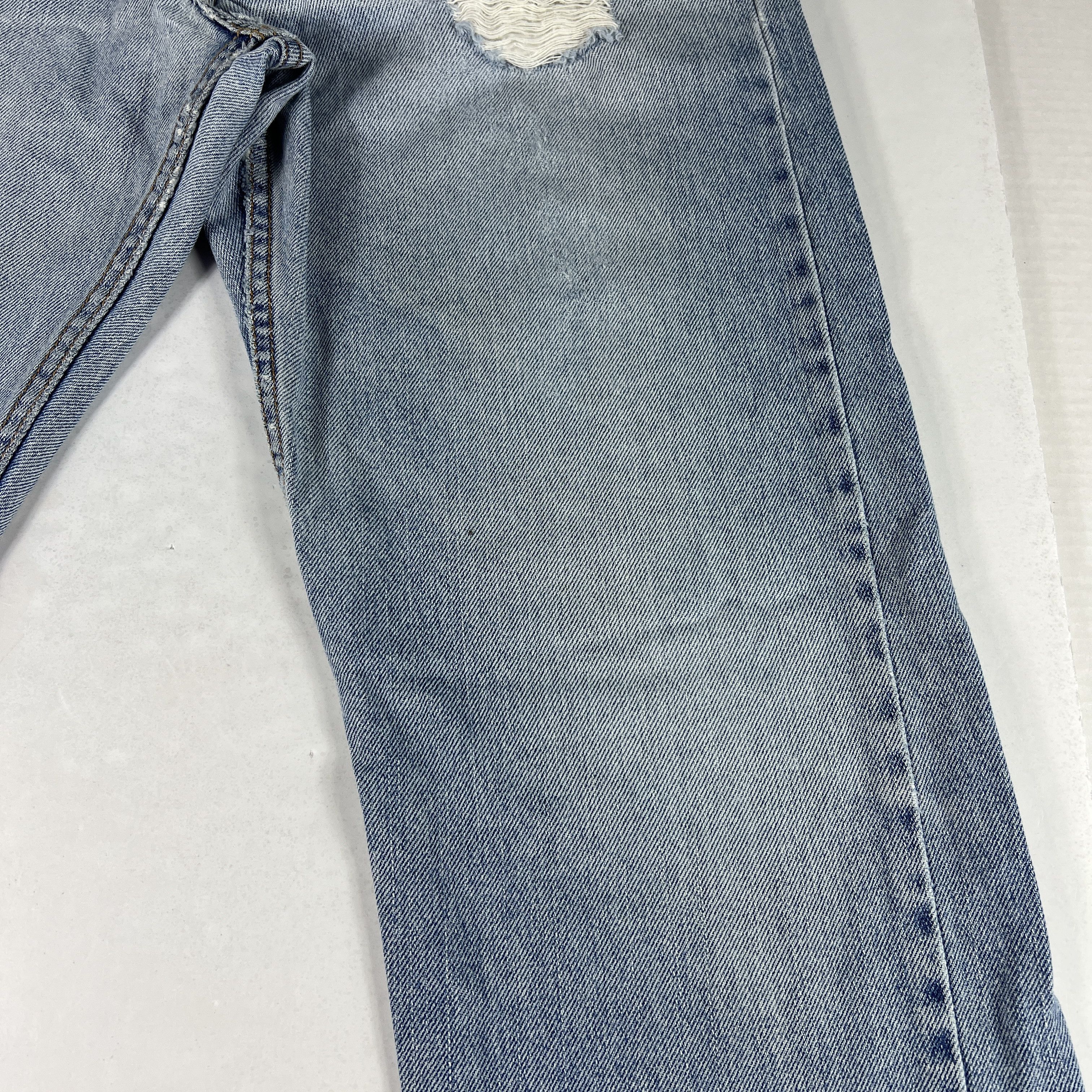 Levi's × Vintage Y2K Levi's Jeans 505 Straight Blue Faded Distressed Denim Size US 34 / EU 50 - 6 Thumbnail
