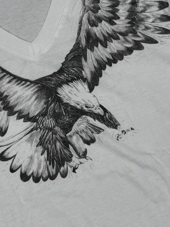 Dsquared2 FW2015 Dsquared2 White Royal Eagle Graphic V-Neck Longsleeves Size US M / EU 48-50 / 2 - 7 Thumbnail