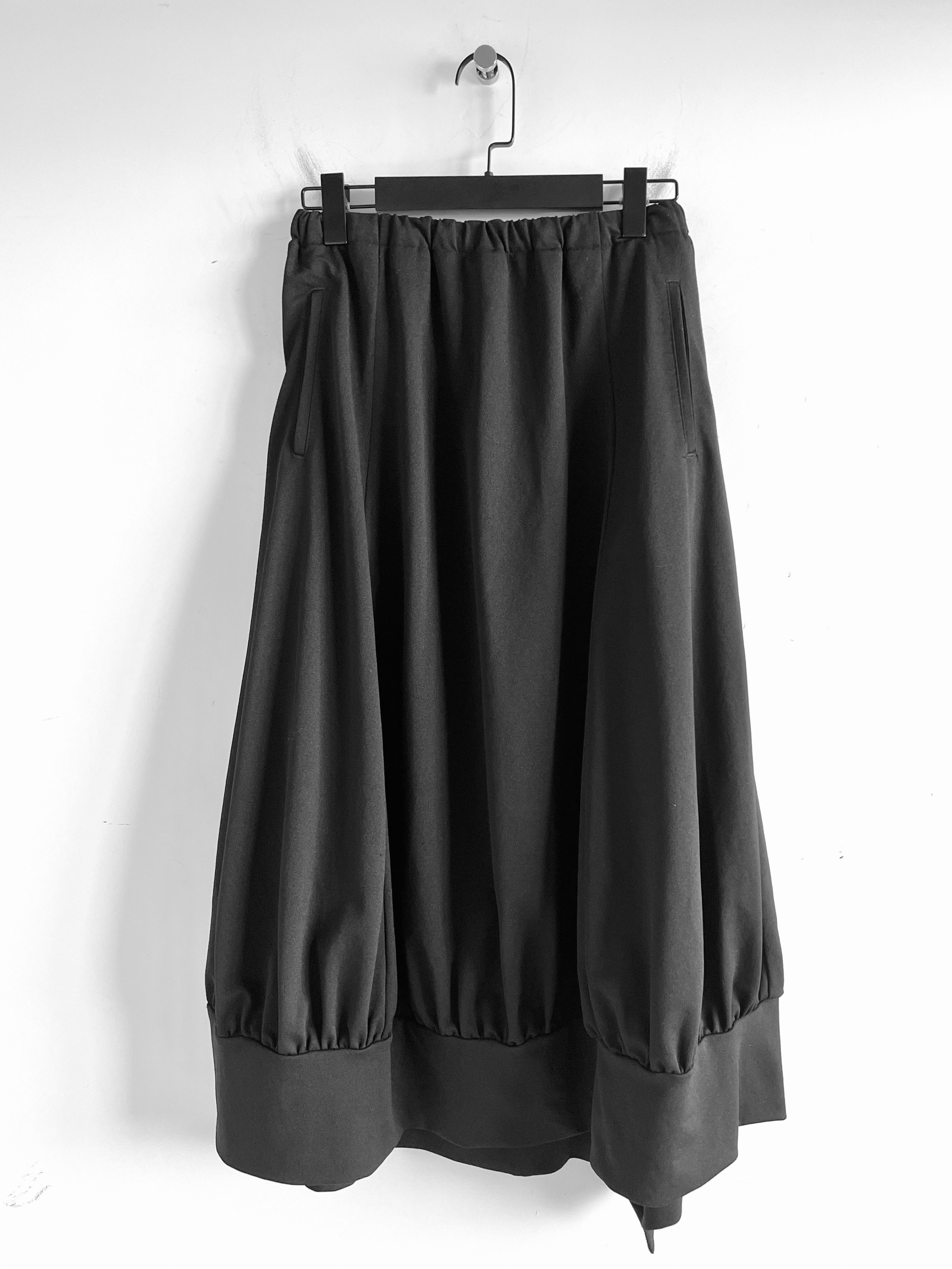 Yohji Yamamoto REGULATION - POLYESTER TWILL JERSEY SKIRT