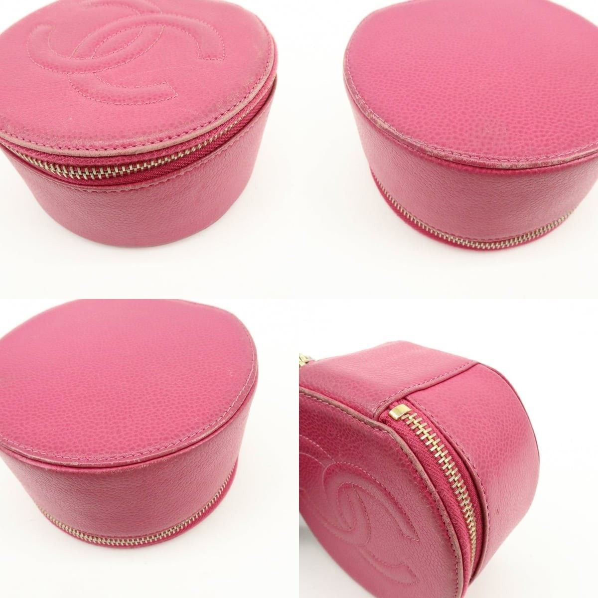 Chanel Chanel Caviar Leather Cosmetic Pouch Pink Size ONE SIZE - 4 Thumbnail