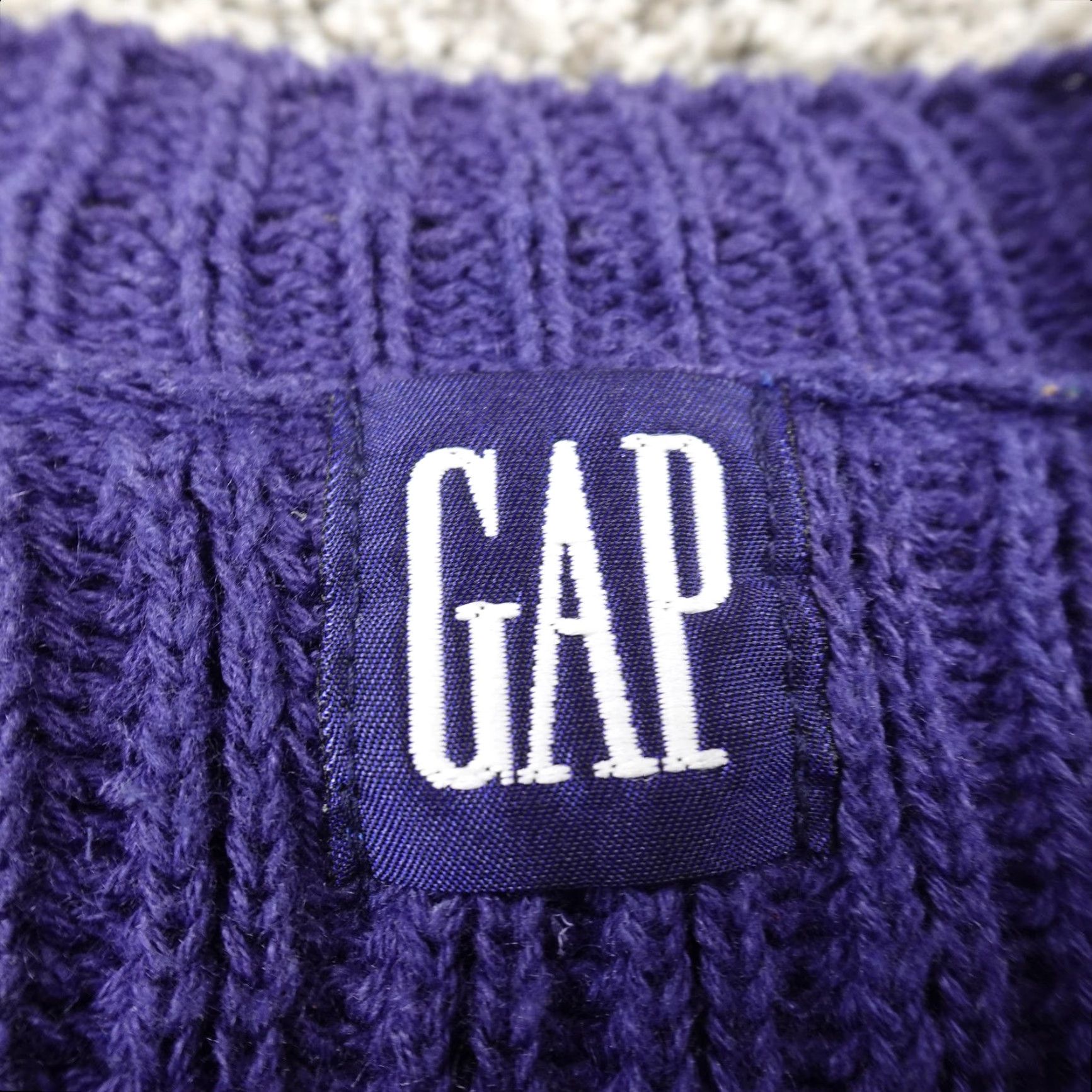 Gap VINTAGE Gap Cardigan Womens L Blue Waffle-Knit Button Front Sweater Academia Top 90s Mens? Womens Size L / US 10 / IT 46 - 4 Thumbnail