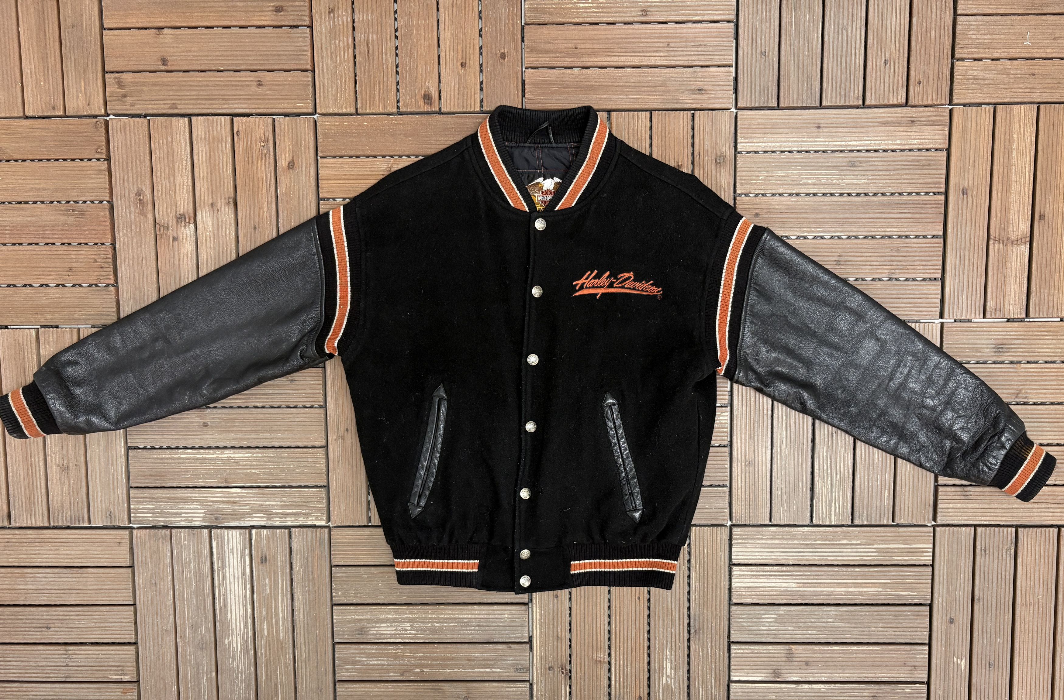 Vintage Harley Davidson Embroidered Vintage Black Bomber Jacket Size US S / EU 44-46 / 1 - 6 Thumbnail