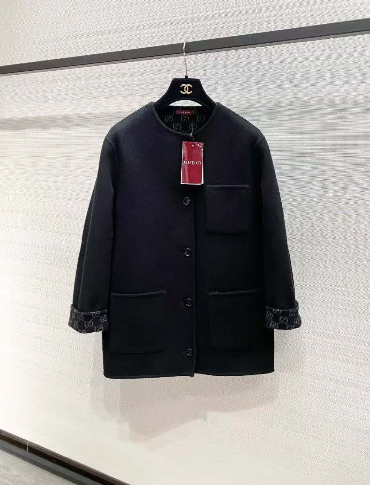 Gucci Gucci 25SS Classic Black Double-Faced Wool Coat J33 Size XXS / US 00 / IT 34 - 1 Thumbnail