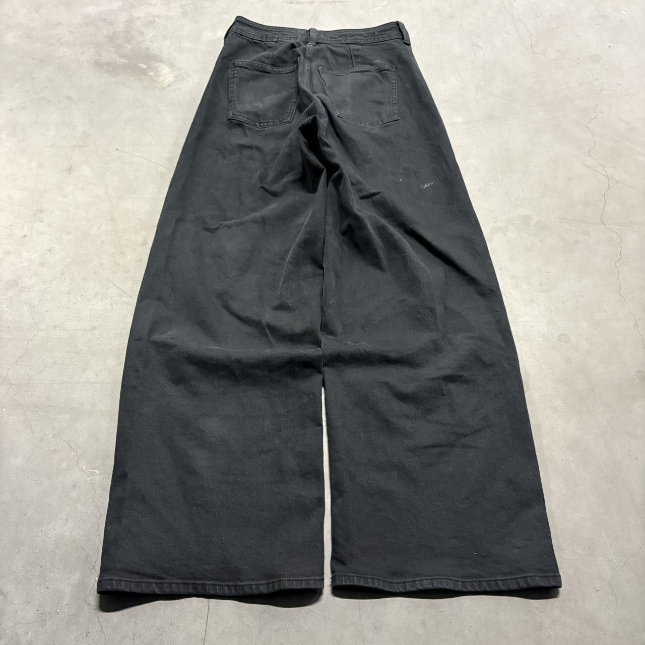 Japanese Brand × Vintage Crazy Vintage Y2K/2000s Baggy WideLeg Black Denim Jeans! Size US 26 / EU 42 - 4 Thumbnail
