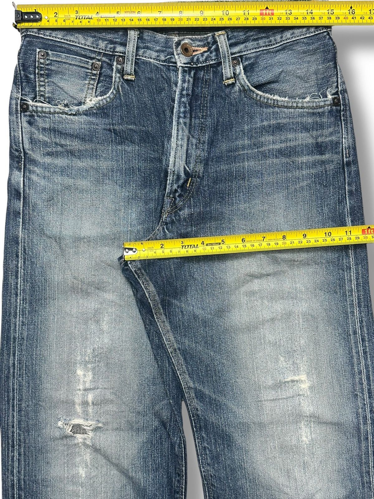 Edwin Vintage Insane Edwin 505z Orange Tab Selvedge Straight Jeans Size US 30 / EU 46 - 19 Thumbnail