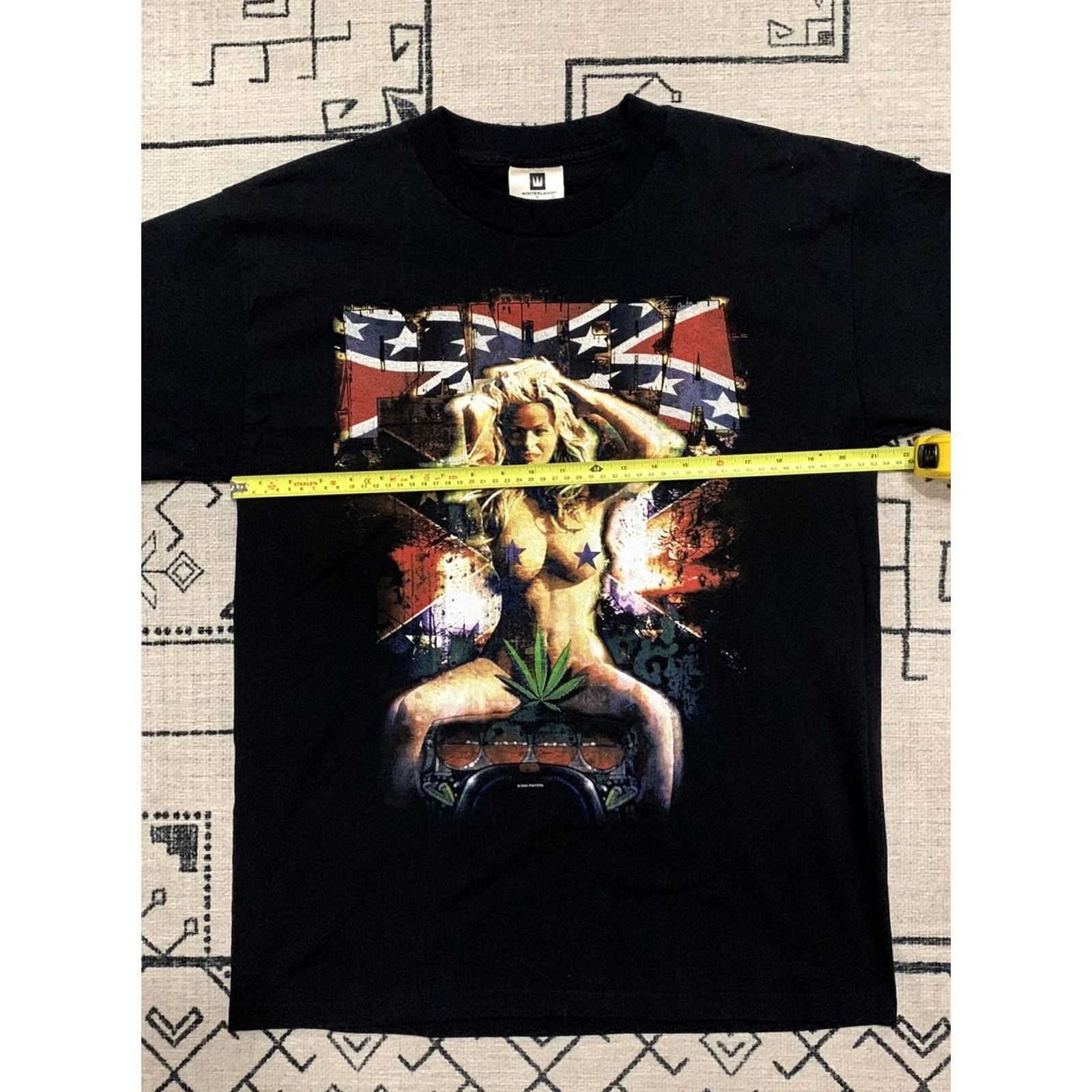 Vintage VINTAGE Pantera Shirt L Men Crew Neck Short Sleeve Black Cotton Logo 90s Weed Dimebag Darrell Winterland Pin Up Girl Double-Sided Size US L / EU 52-54 / 3 - 8 Thumbnail