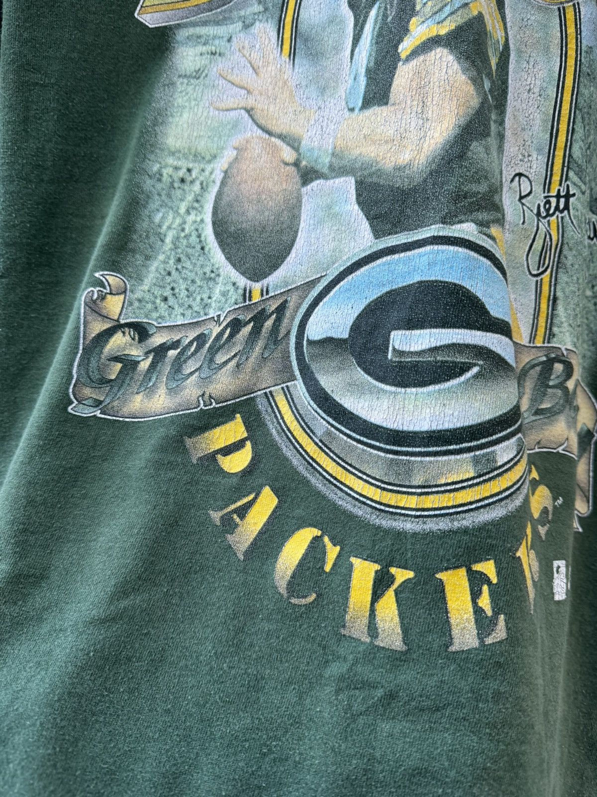 NFL × Vintage Vintage 90s Packers Brett Favre T Shirt NFL tee y2k Size US L / EU 52-54 / 3 - 8 Thumbnail