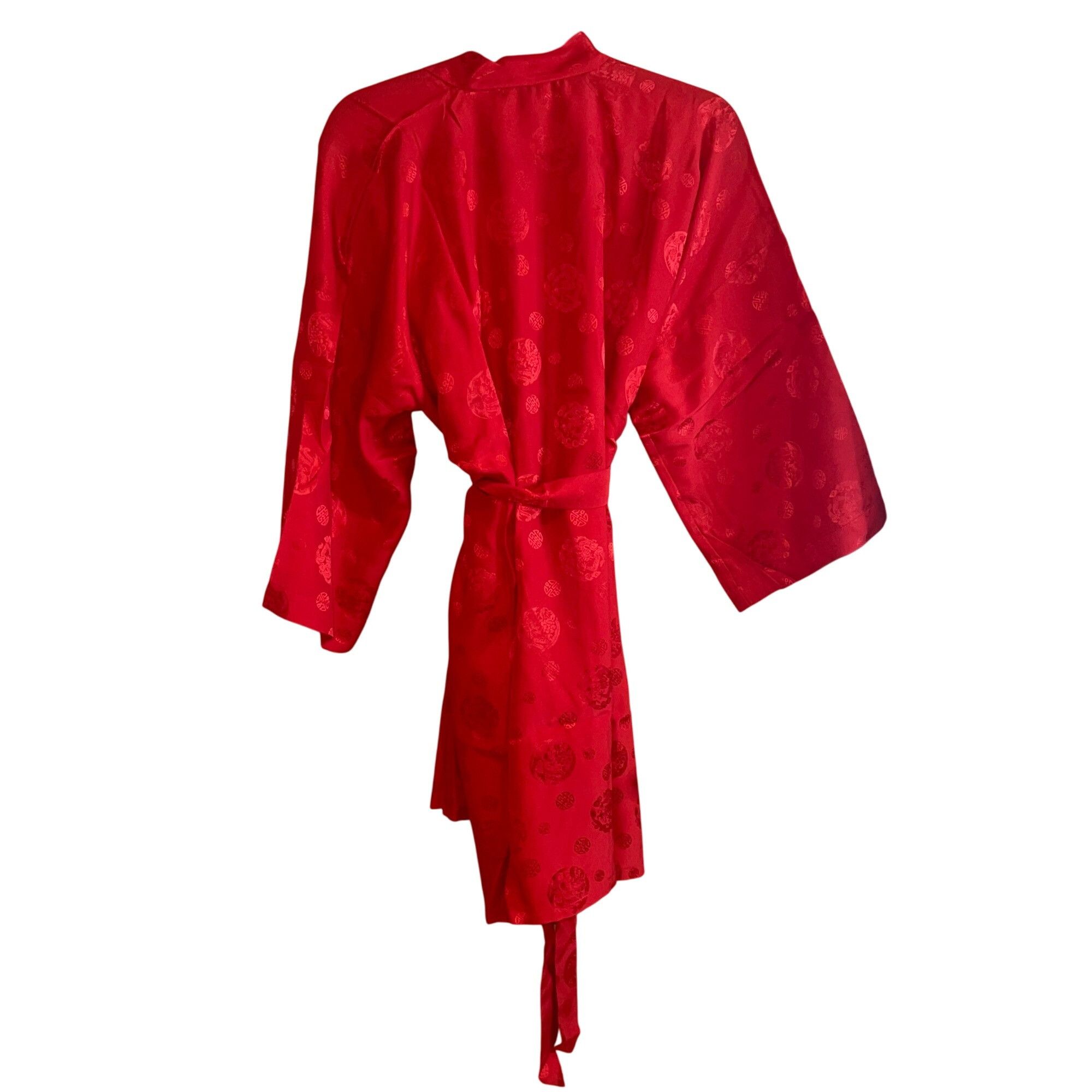 Vintage Vintage Womens Robe Size XL Red Belt V Neck Wrap Size ONE SIZE - 2 Thumbnail