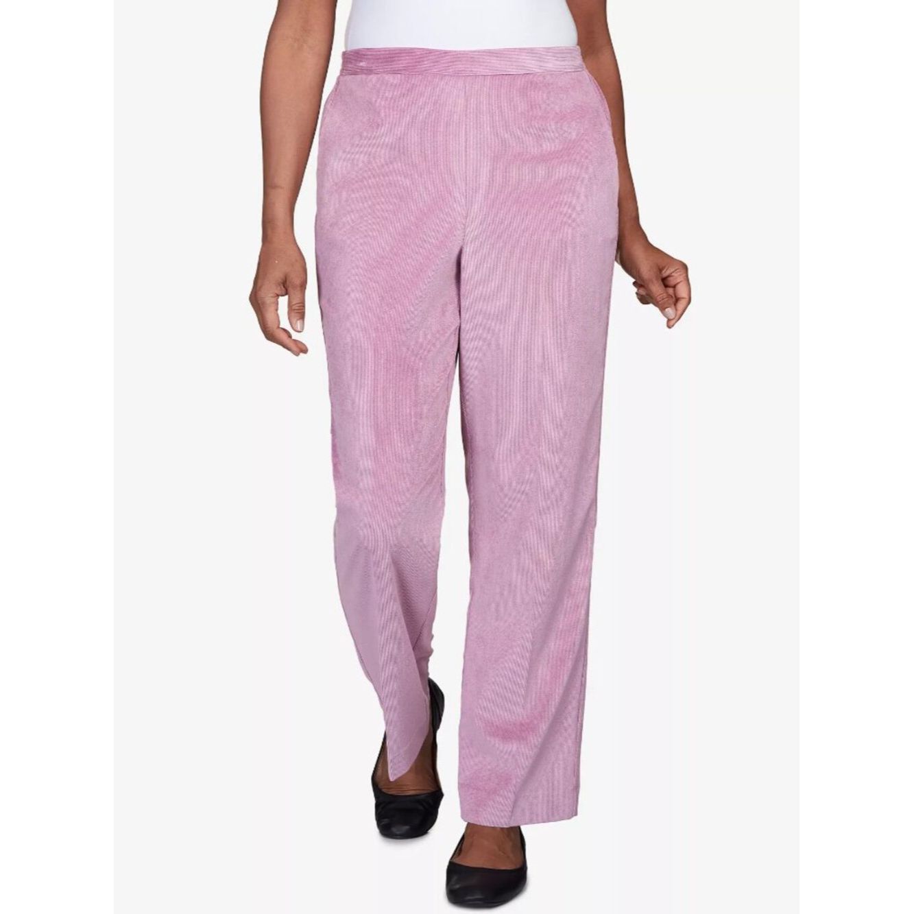 Other Alfred Dunner Sleek Corduroy Pull-on Pink Pants Size 14 Size 36" / US 14 / IT 50 - 1 Thumbnail