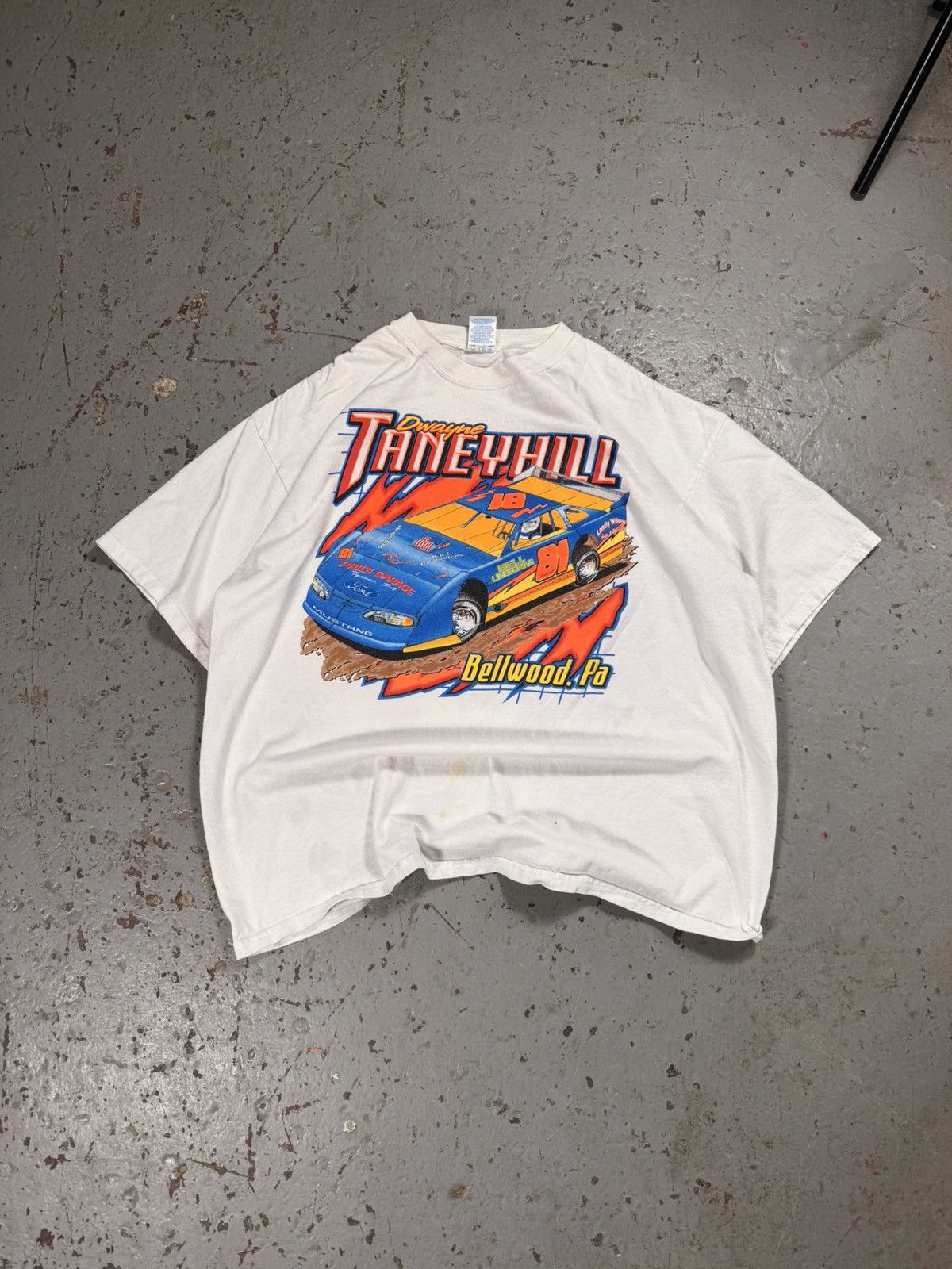 Vintage Vintage Taney Hill Nascar Racing Tee Size US XL / EU 56 / 4 - 1 Thumbnail