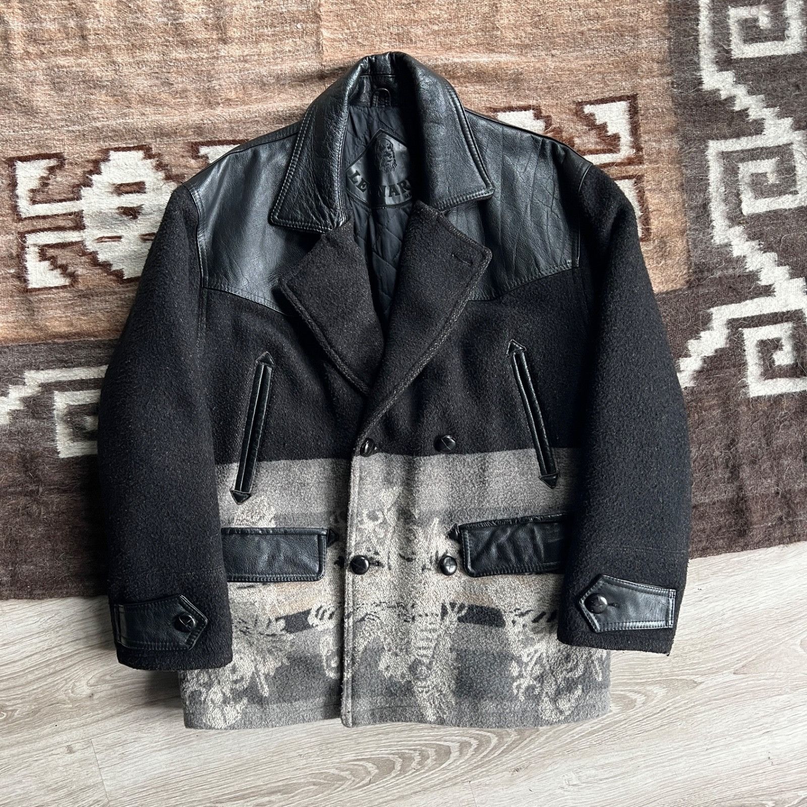 Leather Leonardo Leather Wool Blend Western Vintage Jacket 9574AC Size US L / EU 52-54 / 3 - 1 Thumbnail