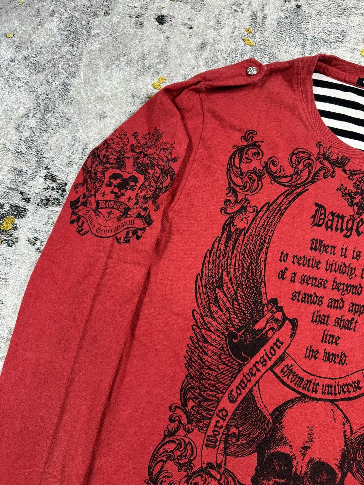 Hysteric Glamour DANGEROUS WARNING CRAZY SKULL WING POEM IFSIX LGB PUNK STYLE Size US M / EU 48-50 / 2 - 7 Thumbnail