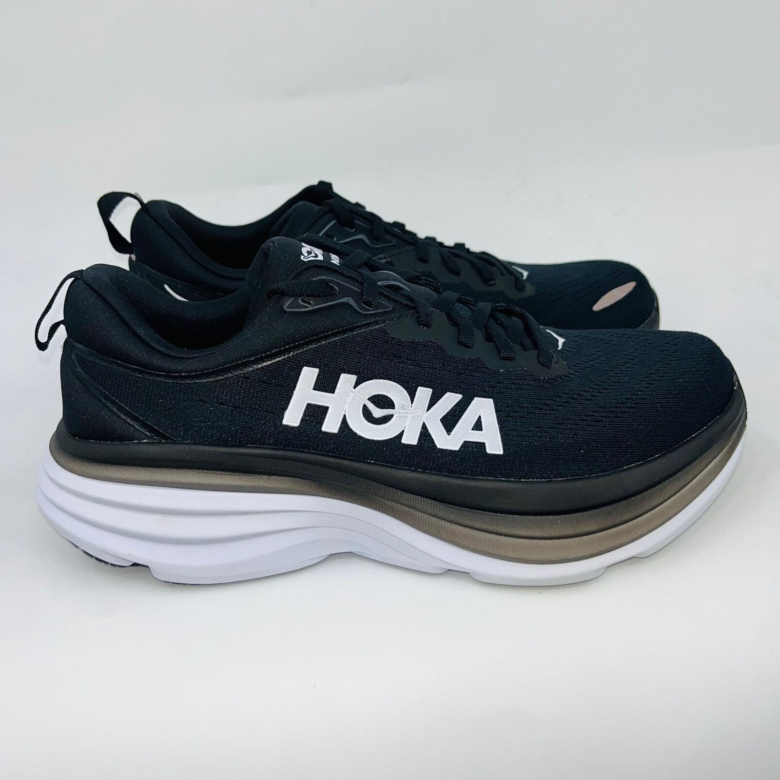 Hoka HOKA WOMENS BONDI 8 WHITE/BLACK MESH RUNNING SHOES SIZE 9.5B Size US 9.5 / IT 39.5 - 1 Thumbnail
