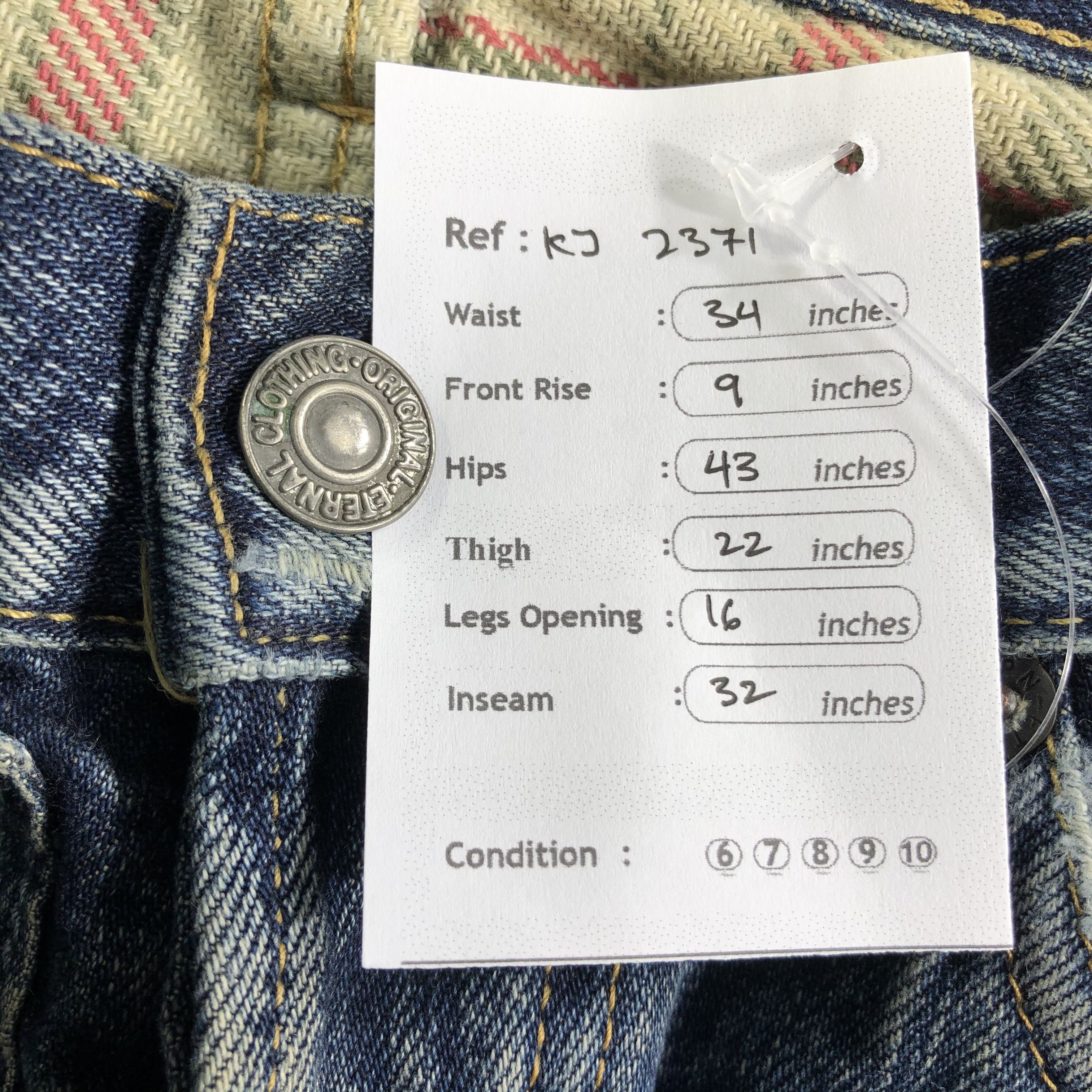 Eternal Eternal Ripped Denim Destroyed Jeans KJ2371 Size US 32 / EU 48 - 12 Thumbnail