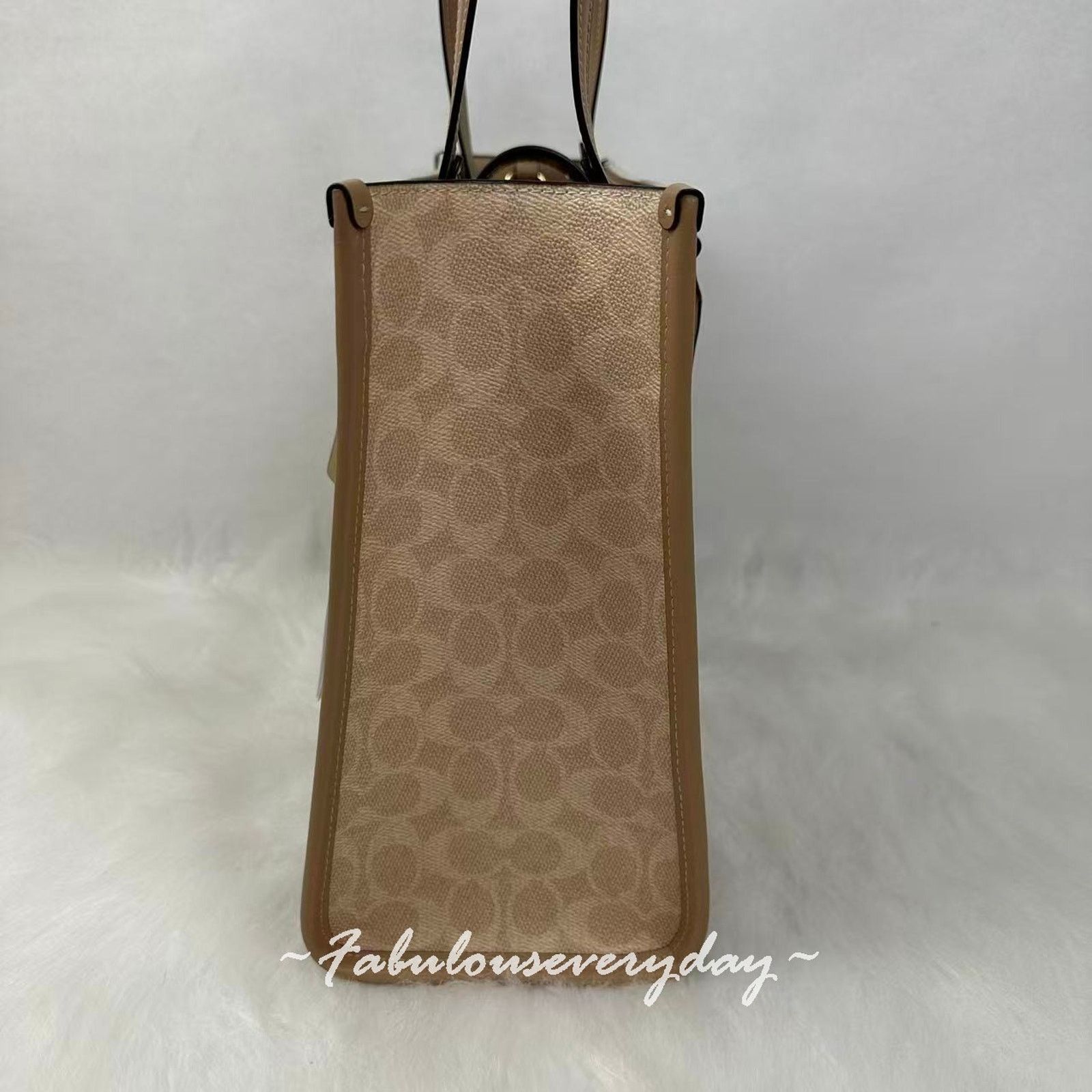 Coach Coach Maggie Tote Bag In Colorblock Canvas/Gold/Dark Natural Size ONE SIZE - 5 Thumbnail