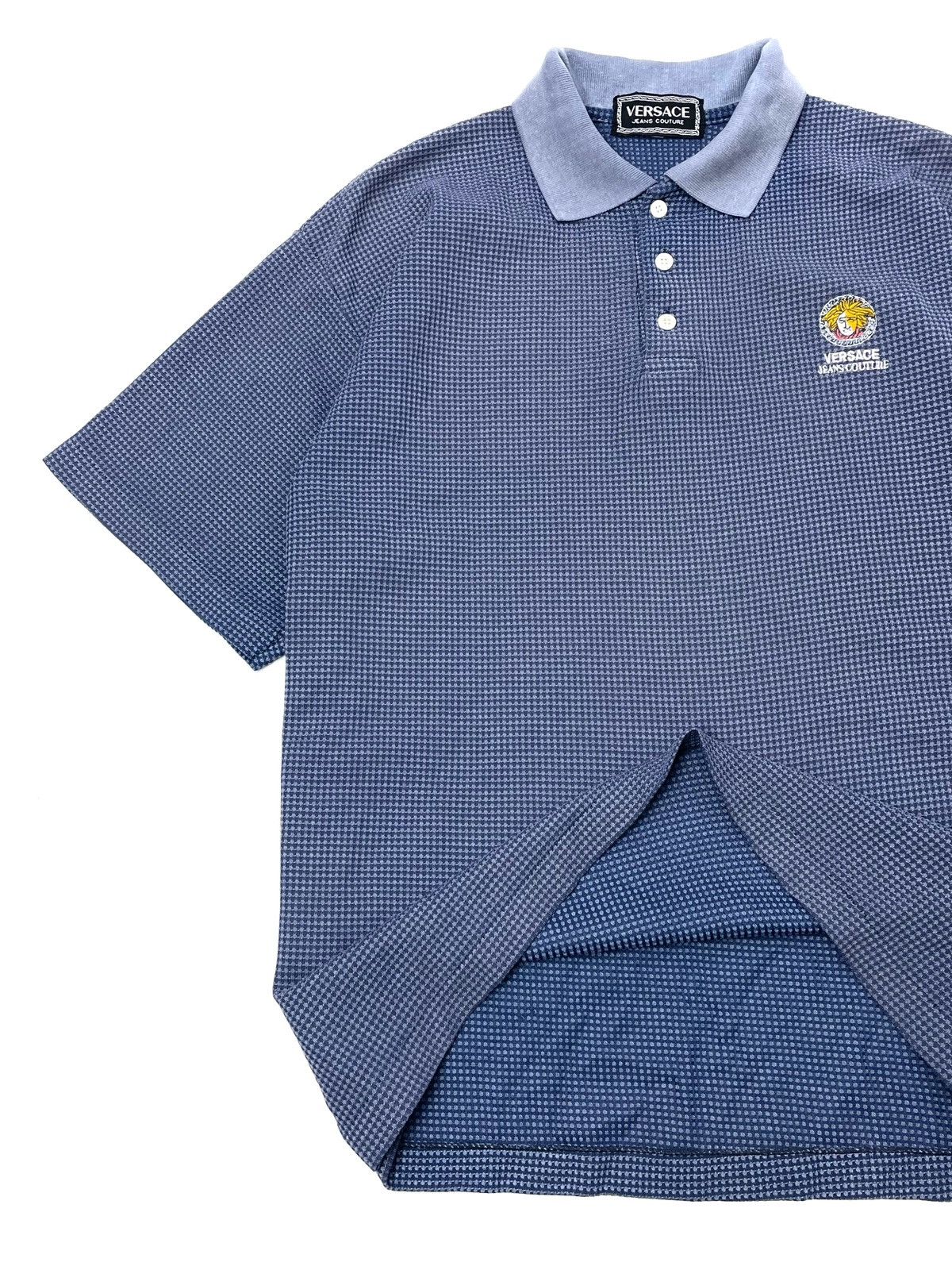 Versace Jeans Couture Vintage Versace Jeans Couture Medusa Logo Waffle Knit Polo Size US XL / EU 56 / 4 - 6 Thumbnail