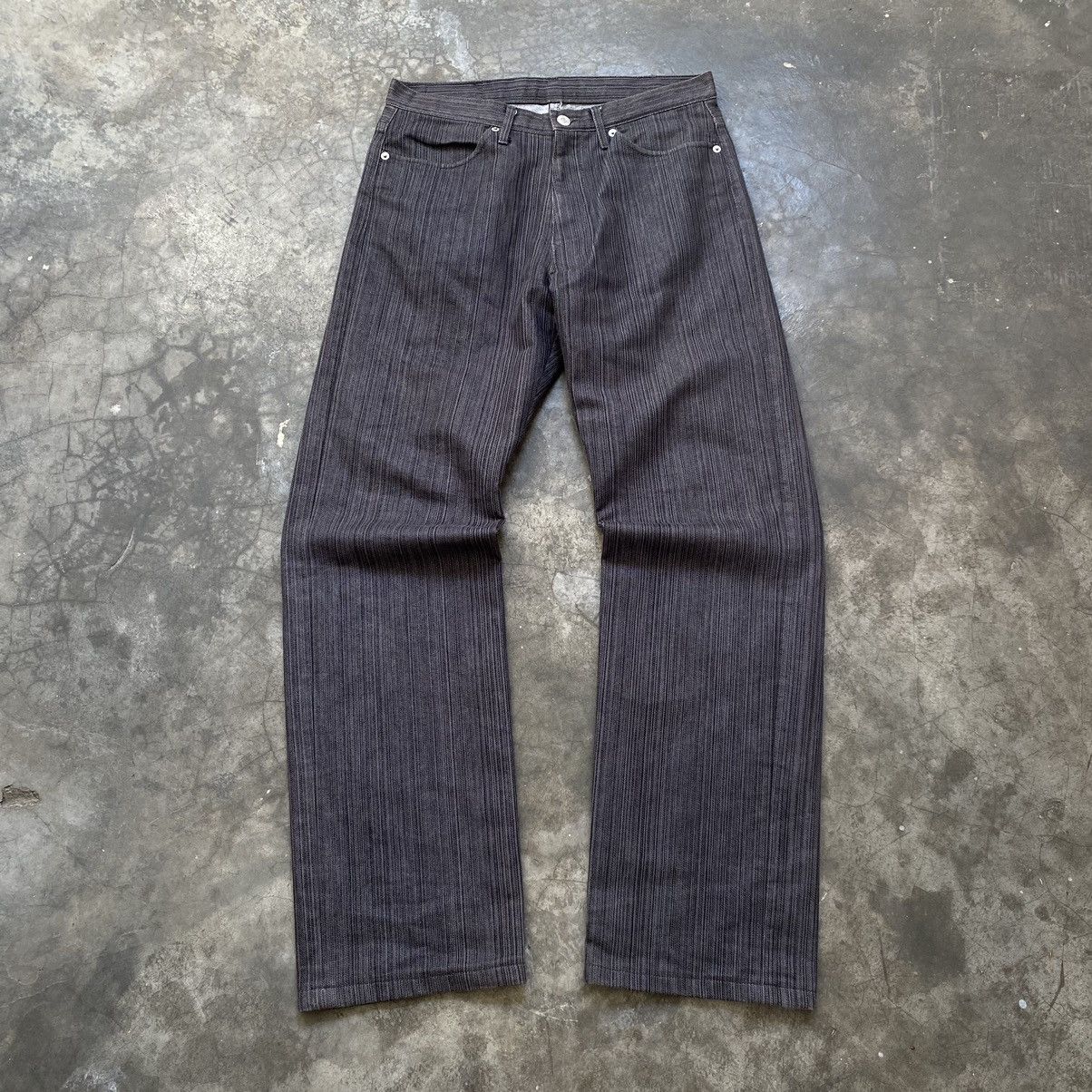 Issey Miyake TETE HOMME ISSEY MIYAKE STRIPED JEANS Size US 32 / EU 48 - 1 Thumbnail