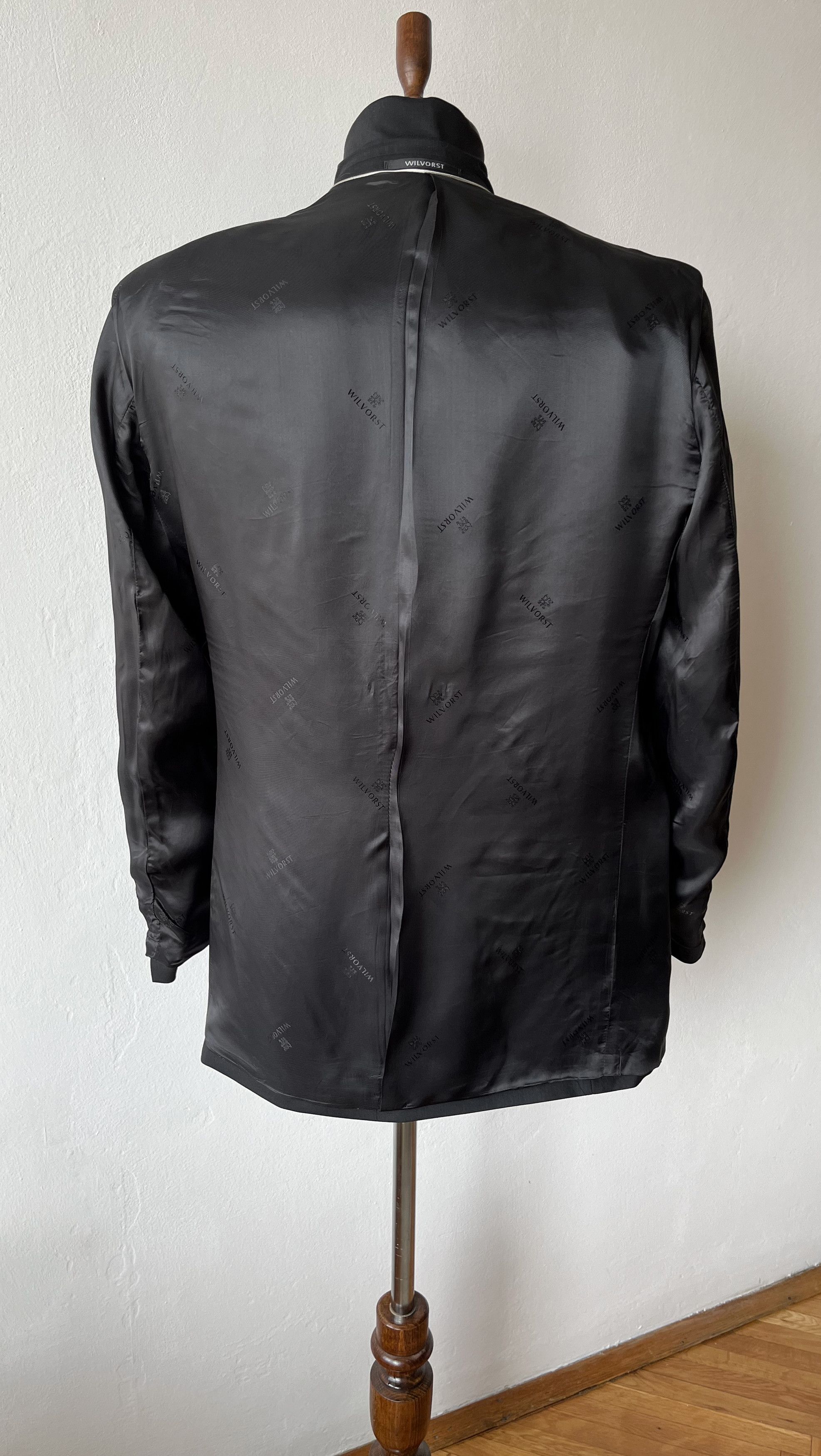 Vintage VINTAGE Anthracite Wool Men's Tuxedo Satin Peak Lapels Size 44L - 8 Thumbnail