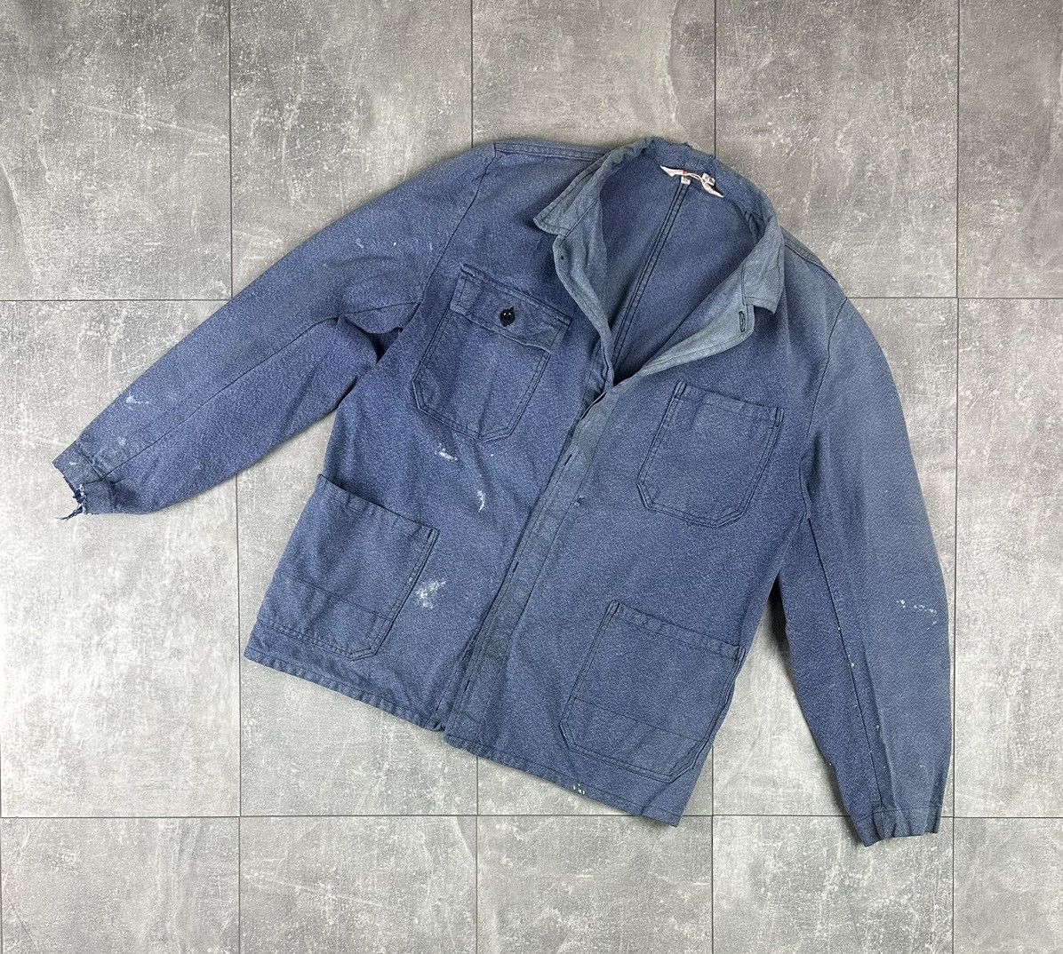 Le Laboureur Vintage Retro 70S Fischer Pecheur WorkWear Chore Jacket Size US L / EU 52-54 / 3 - 1 Thumbnail