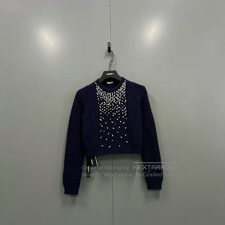 Miu Miu 40 Blue rhinestone sweater