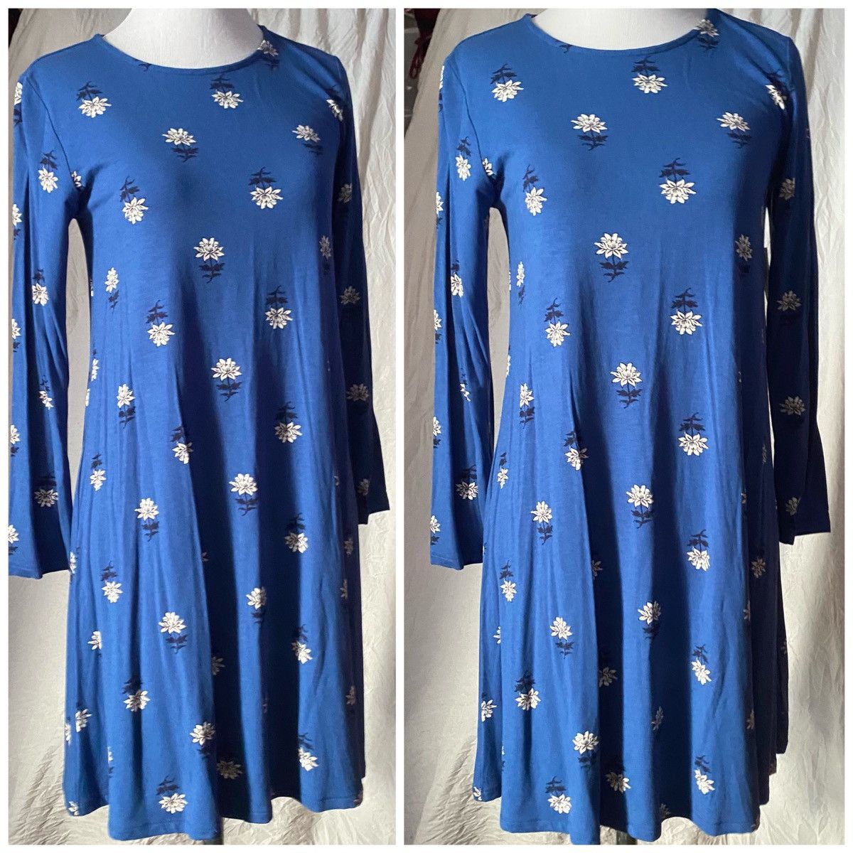 Old Navy Old Navy, Blue Floral, 3/4 Long Sleeve Mini Dress Size XS / US 0-2 / IT 36-38 - 2 Thumbnail