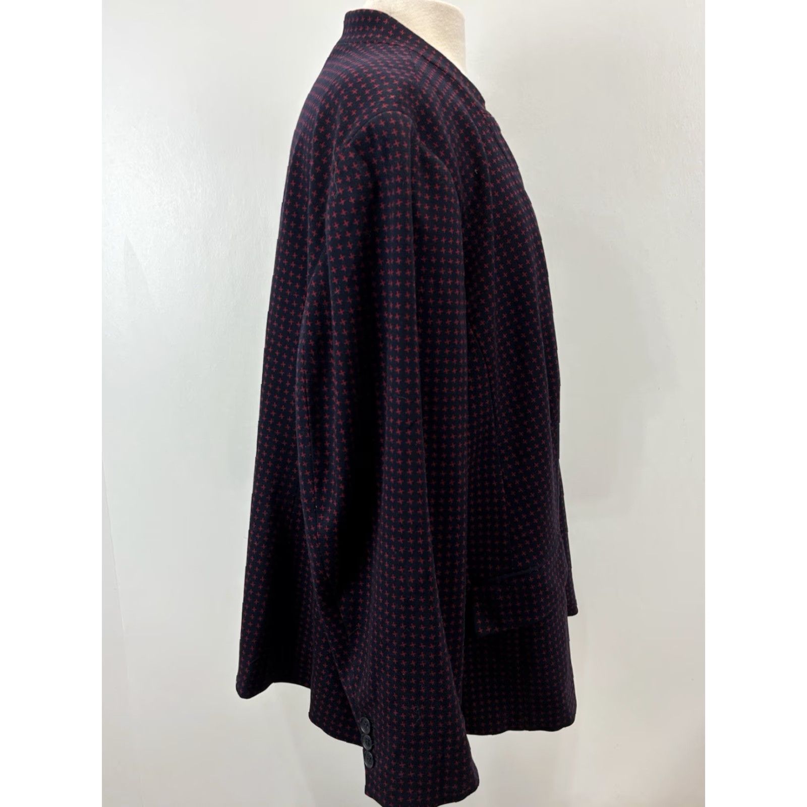 Talbots NEW Talbots Aberdeen Blazer Jacket 24W Plus Navy Red Print Cotton Career Womens Size 4XL / US 24-26 - 4 Thumbnail