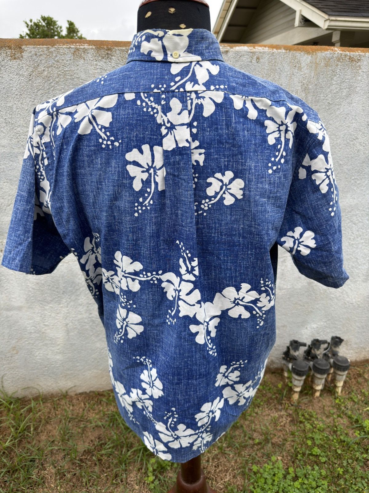 Reyn Spooner PreOwned Reyn Spooner Hawaiian Print Blue/White Men's L Size US L / EU 52-54 / 3 - 2 Thumbnail