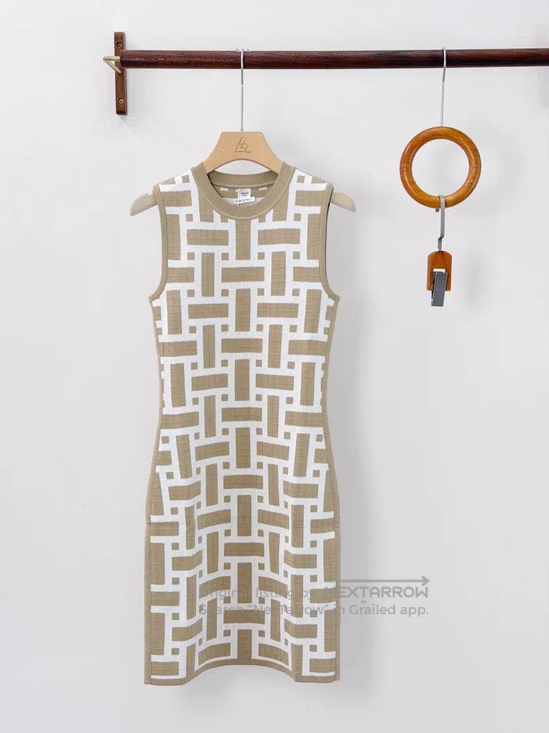 Hermes Hermes Mosaic beige dress Size XXS / US 00 / IT 34 - 1 Thumbnail