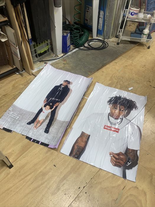 Supreme Pair of 2 NBA YOUNGBOY SUPREME BOX LOGO TEE SHIRT POSTER