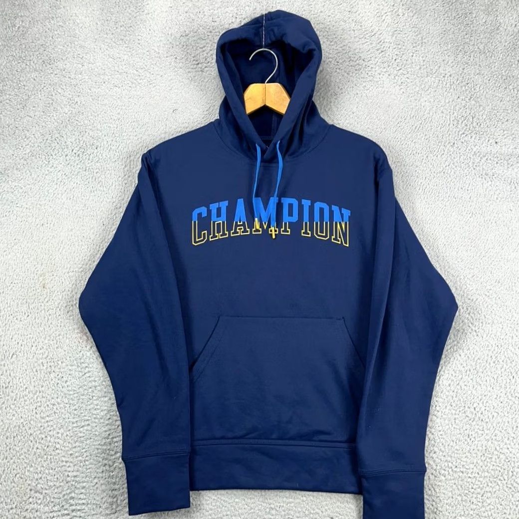 Champion Champion Hoodie Sweatshirt Mens Small Navy Graphic Print Pullover Drawstring Size US S / EU 44-46 / 1 - 4 Thumbnail