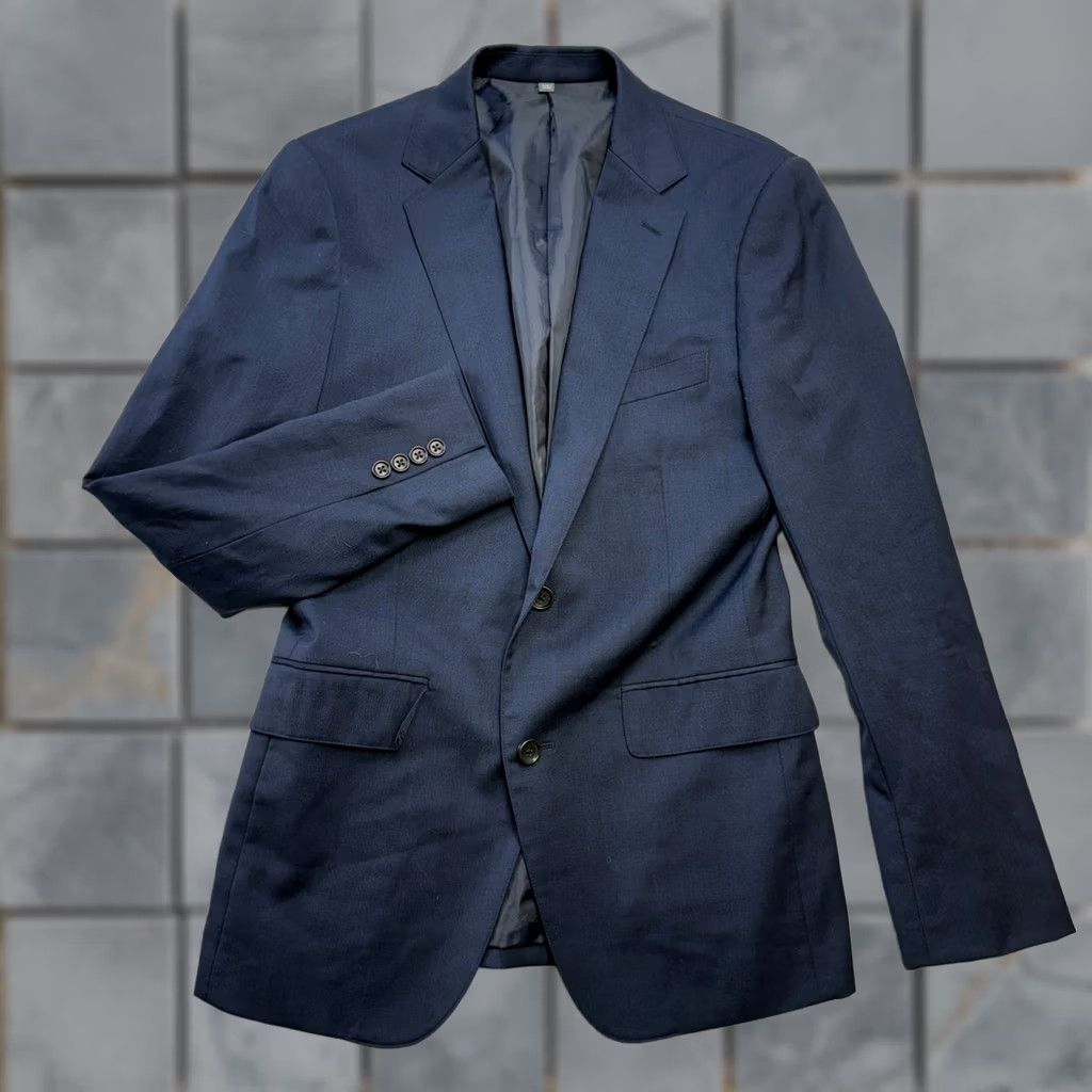 Bonobos Bonobos Blazer Jacket Mens 36R Blue Slim Wool Stretch Single-Breasted Two-Button Notch Lapel Front Coat Formal Dress Shirt/Coat Size 36R - 1 Thumbnail
